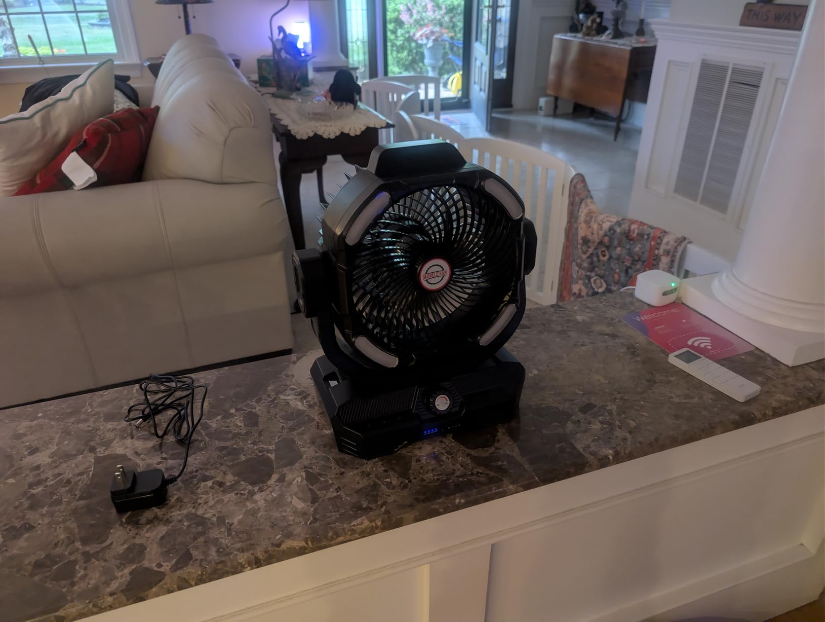 24000mAh Camping Fan, Portable Rechargeable Fan, Battery Powered Fan with LED Lantern & 120° Oscillation, Battery Operated Ventiladores for Travel, Tent, Fishing, Jobsite, Outdoor, Gifts for Men Dad customer photo 1