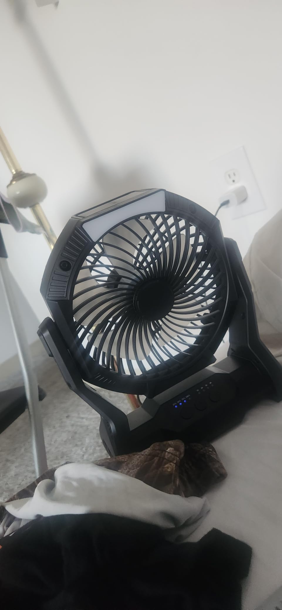 Portable Rechargeable Fan, 20000mAh Battery Powered Camping Fan with LED Light & Hook, 270 Adjustable, 4-Speed, 4H Timer Camping Essentials for Outdoor Tent Travel BBQ Car, Gifts for Men Dad customer photo 1