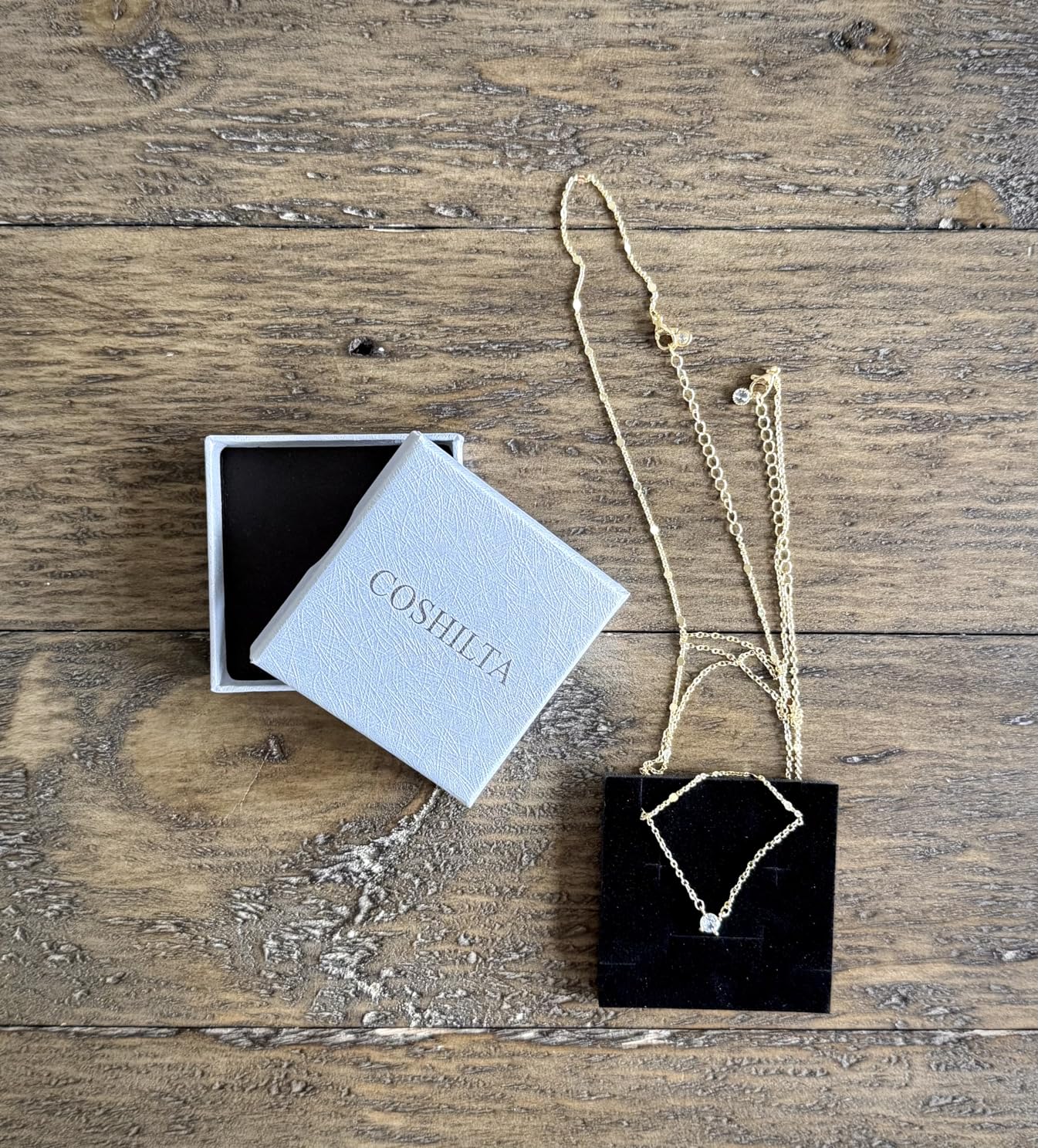 Coshilta Layered Gold Necklaces for Women, 14K Plated Gold Sterling Silver Plated Dainty Pendant Necklace Set with Cubic Zirconia,Stackable Chain Choker,Trendy Personalized Jewelry Gift Non Tarnish customer photo 1
