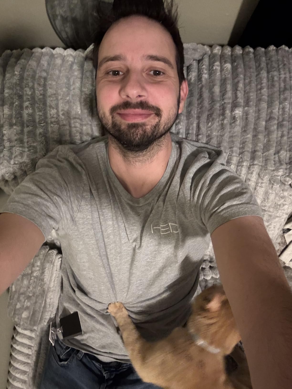 Giant Bean Bag Chair - Plush Faux Fur, Foldable Memory Foam Lounger, Removable Washable Cover for Living Room, Gaming & Lounge (Stripe Grey) customer photo 2