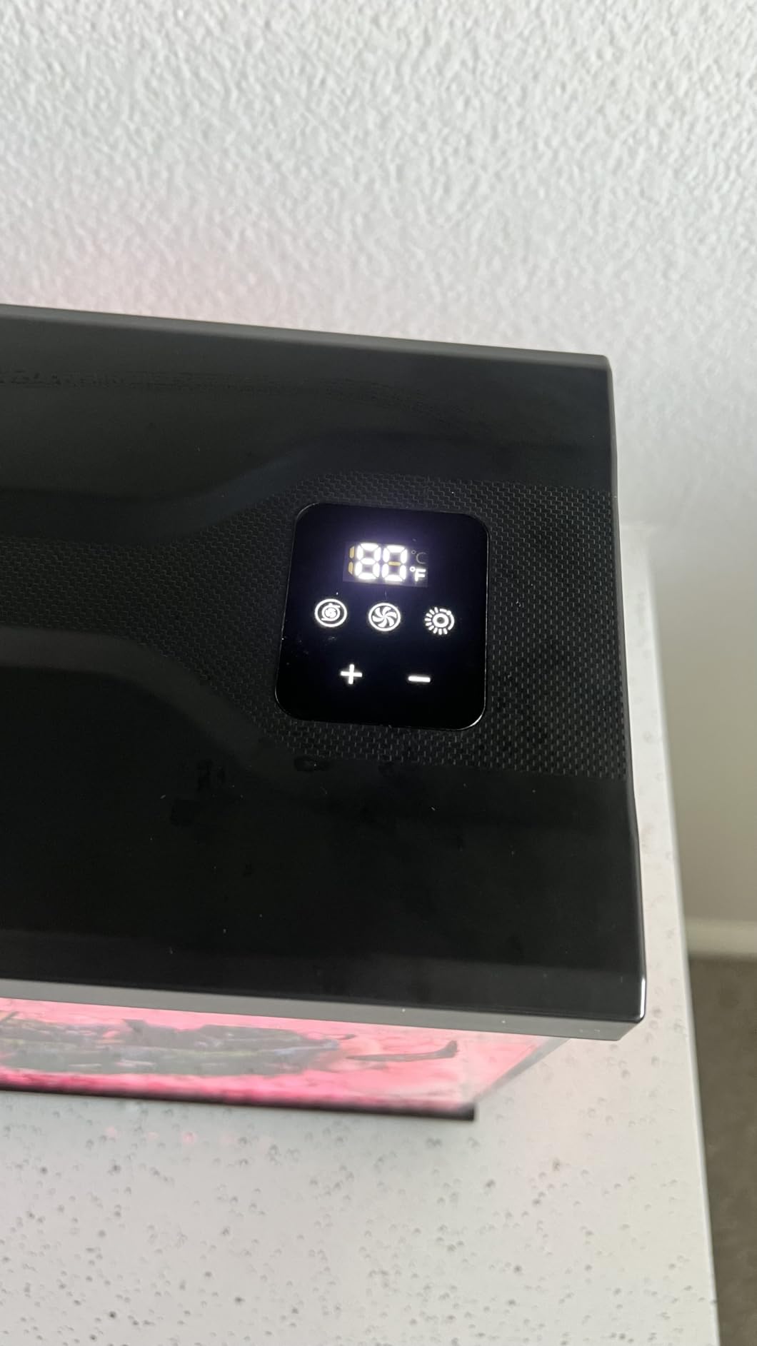 2.2 Gallon Small Fish Tank, Betta Fish Aquariums Black | with 4-in-1 Filter Pump, LED Light, Temperature Display, Fan & Surface Intake Design customer photo 2