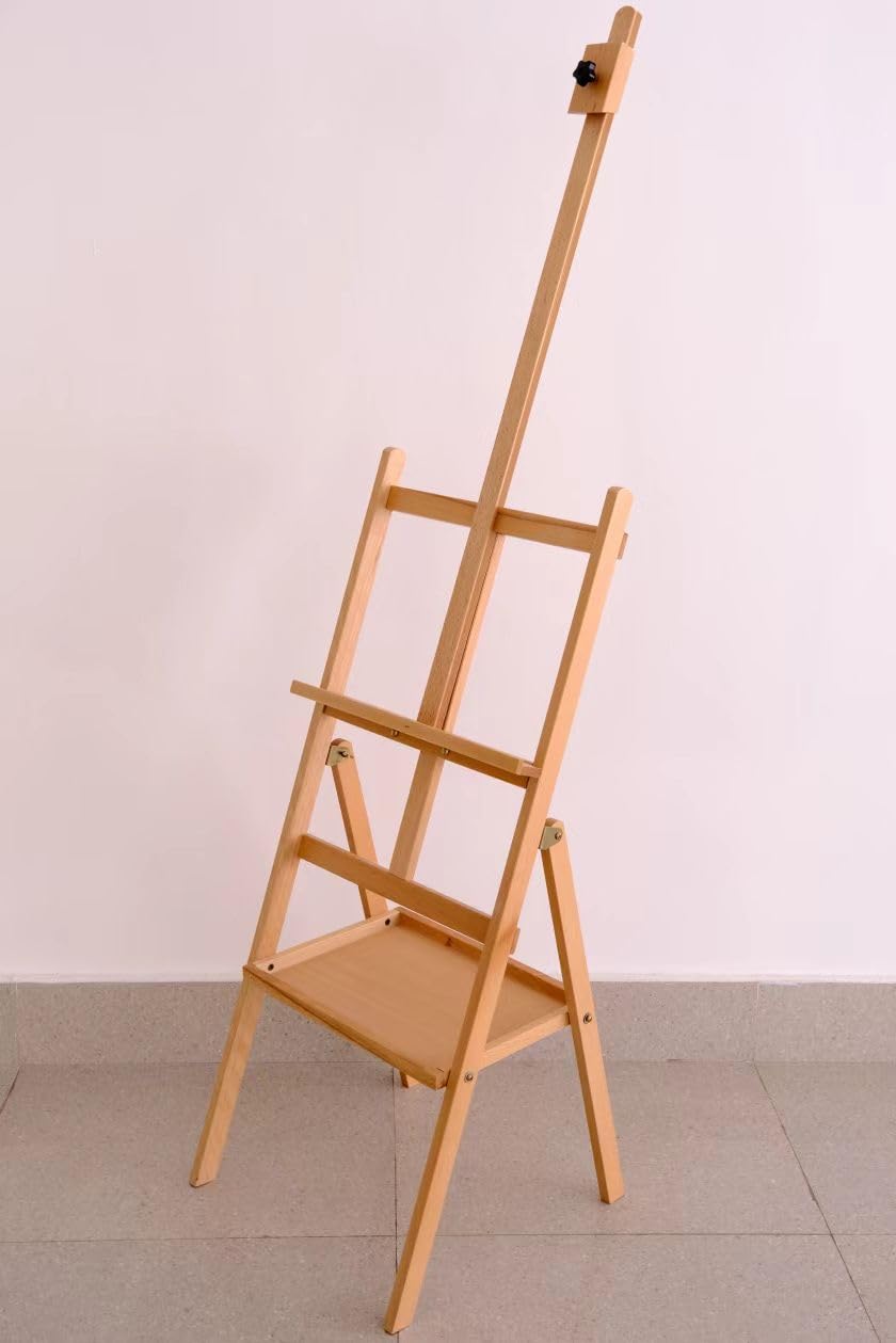 Beech Wood Art Easel for Painting, Adjustable Height 48