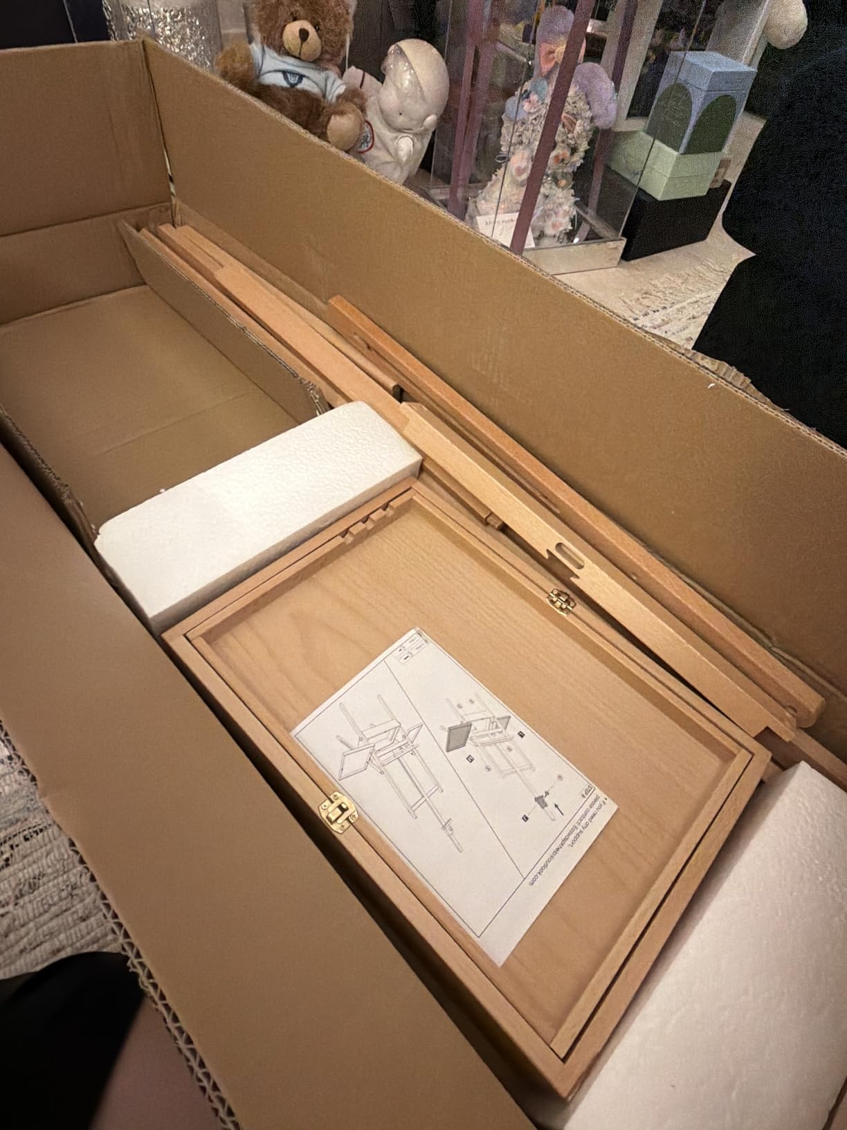 Beech Wood Art Easel for Painting, Adjustable Height 48