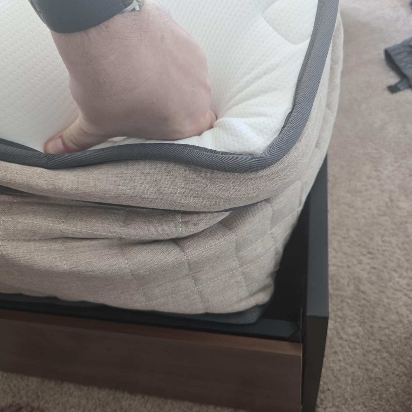 BedStory Firm King Mattress 12 inch - Pain-Relieving Hybrid Mattress for Extra Lumbar & Hip Support - No Sagging Bed in a Box - 365-Night Trial - No Odor, Fiberglass-Free, CertiPUR-US Certified customer photo 2