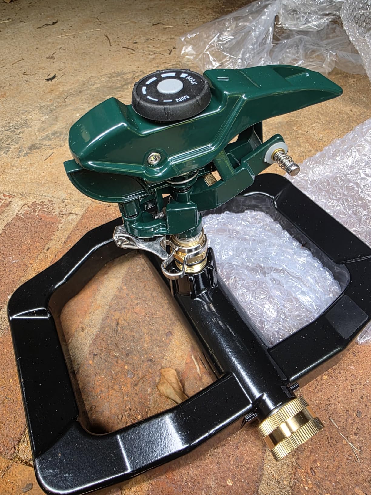 FANHAO Heavy Duty 360 Degree Pulsating Impact Sprinkler, Adjustable Lawn Sprinkler with Metal Base, Covers Up to 5,800 Sq. Ft, Large Area Irrigation System for Lawn, Garden Plant & Patio Cooling customer photo 1