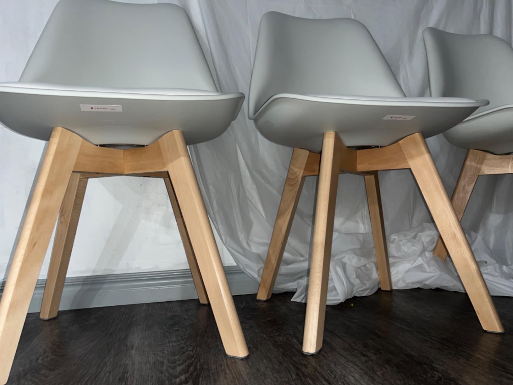 OLIXIS Dining Chairs Set of 2, Mid Century Modern Kitchen Chairs, Black | Faux Leather Cushion Seat, Metal Legs Backrest, Living Room Home Office Bedroom customer photo 2