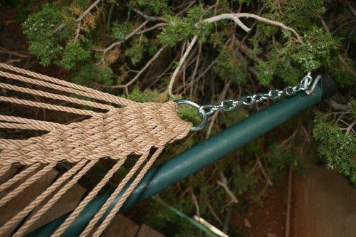 Original Pawleys Island Large Oatmeal DuraCord Rope Hammock - 13 ft. x 55 in., 2-Person, 450 lb Capacity, Oak Spreader Bar, Zinc-Plated Hardware, Handcrafted in the USA customer photo 2