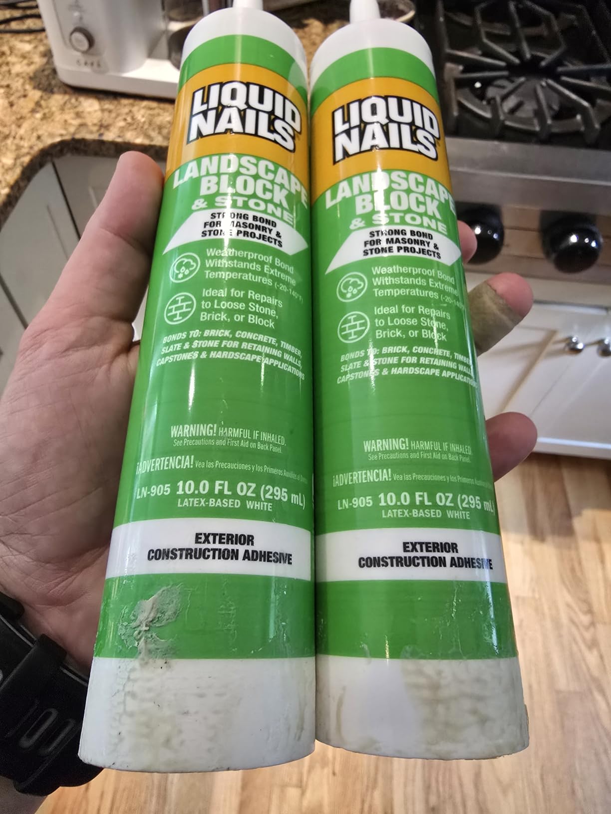 Liquid Nails - LN-905 Landscape Block Adhesive (LN905), Low VOC, 10 oz | Retaining Wall, Paver, Brick & Stone Masonry Glue, Weatherproof Outdoor Bond customer photo 2