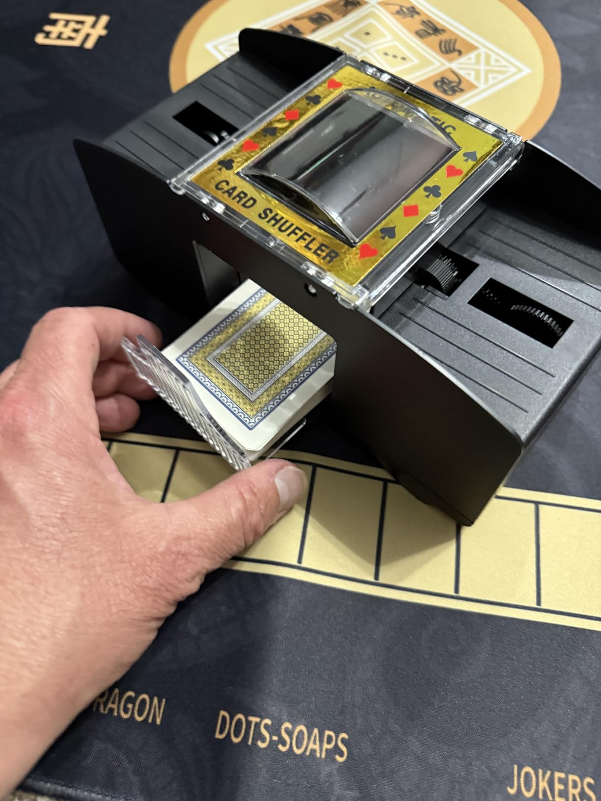 Automatic Card Shuffler - Battery-Operated 2-Deck Playing Card Dispenser - Game Night and Casino Accessories by Trademark Poker customer photo 1