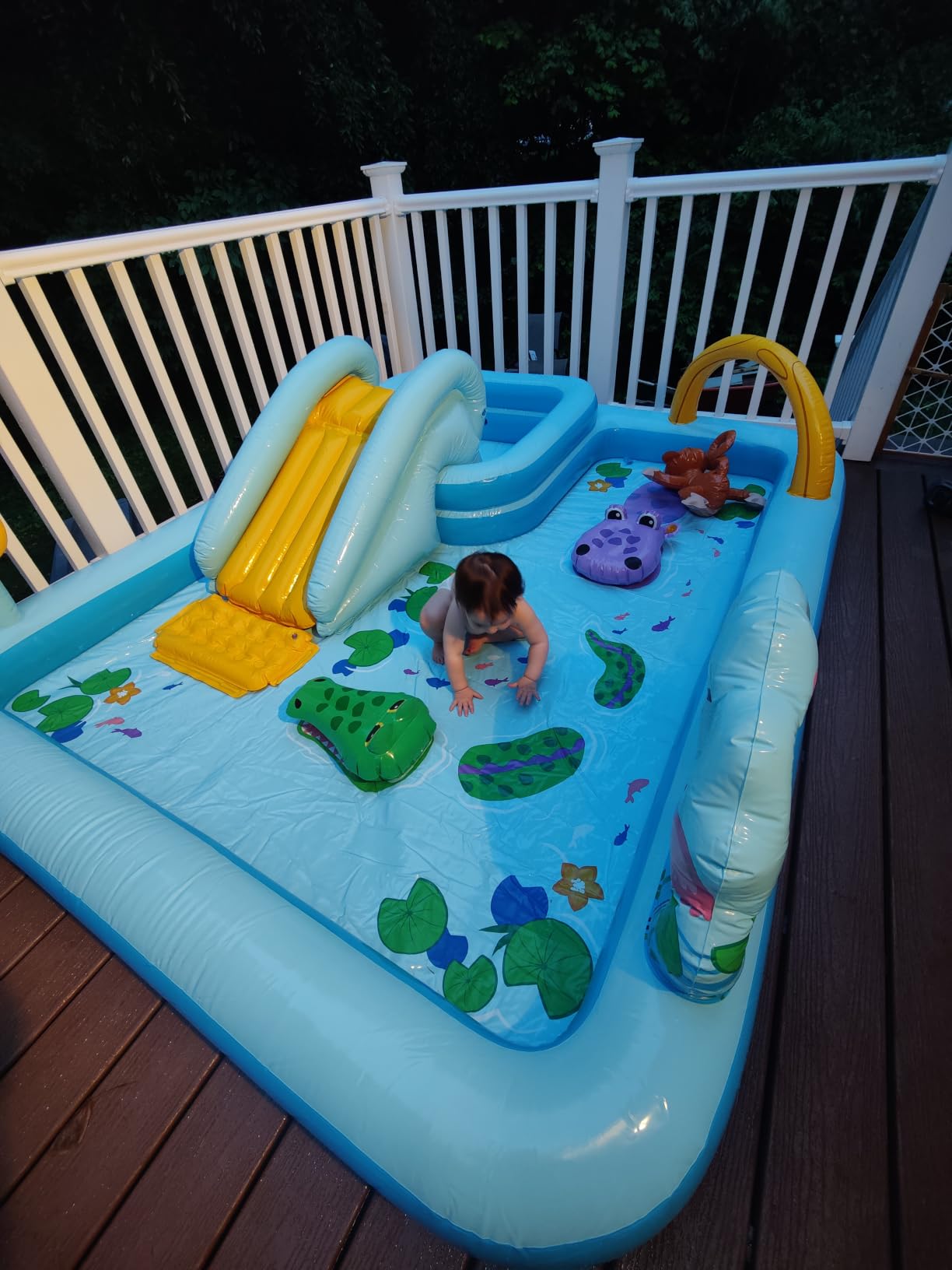 INTEX Rainbow Ring Inflatable Mini Water Slide Park & Kiddie Swimming Pool | 57453EP - Blow Up Play Center with Sprinkler, Pool Toys, and Fun Games for Kids Ages 2 and Up customer photo 2