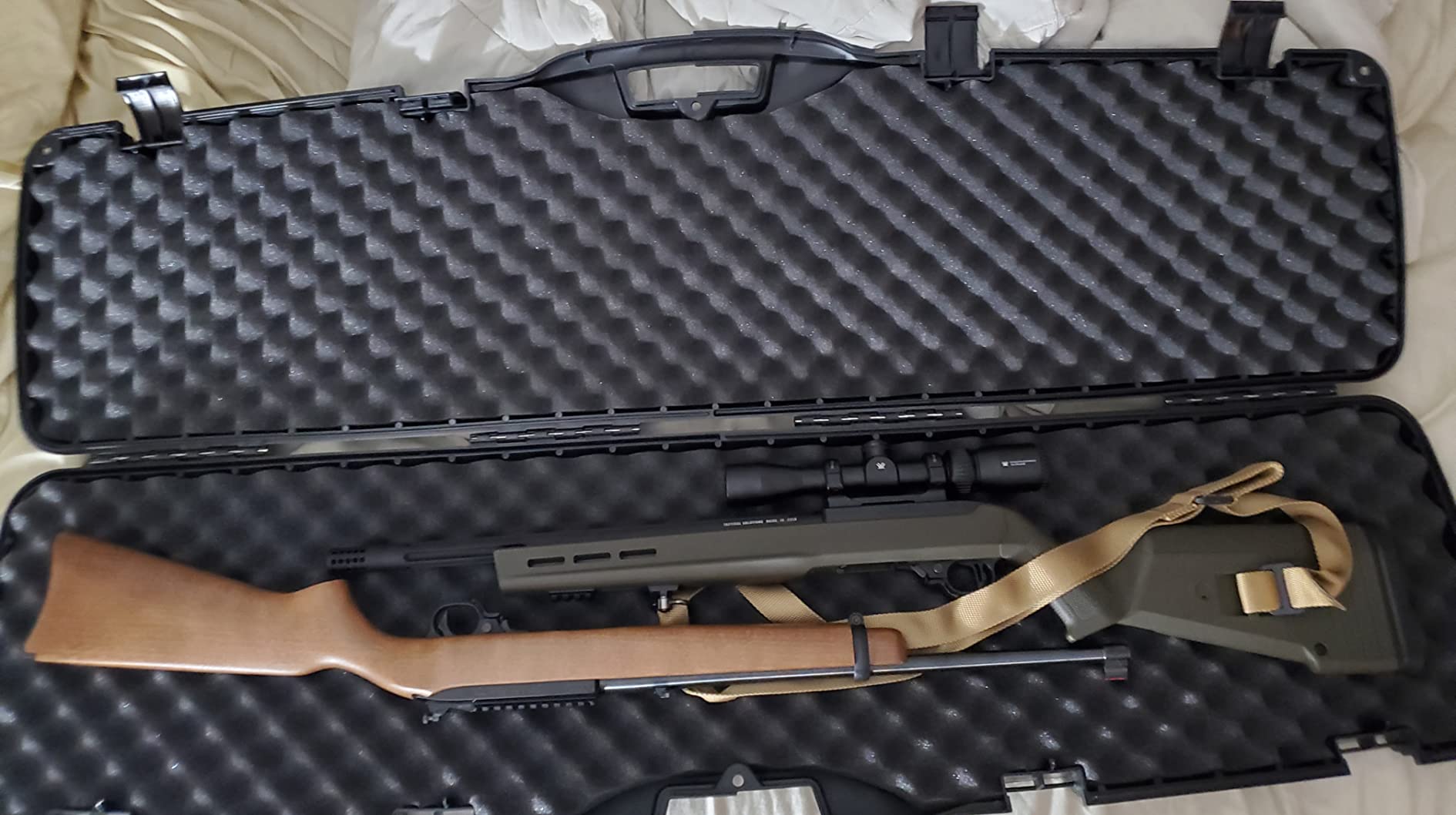 Plano Single Scoped or Double Non-Scoped Rifle Case, Black, 15.00 x 51.50 x 4.00