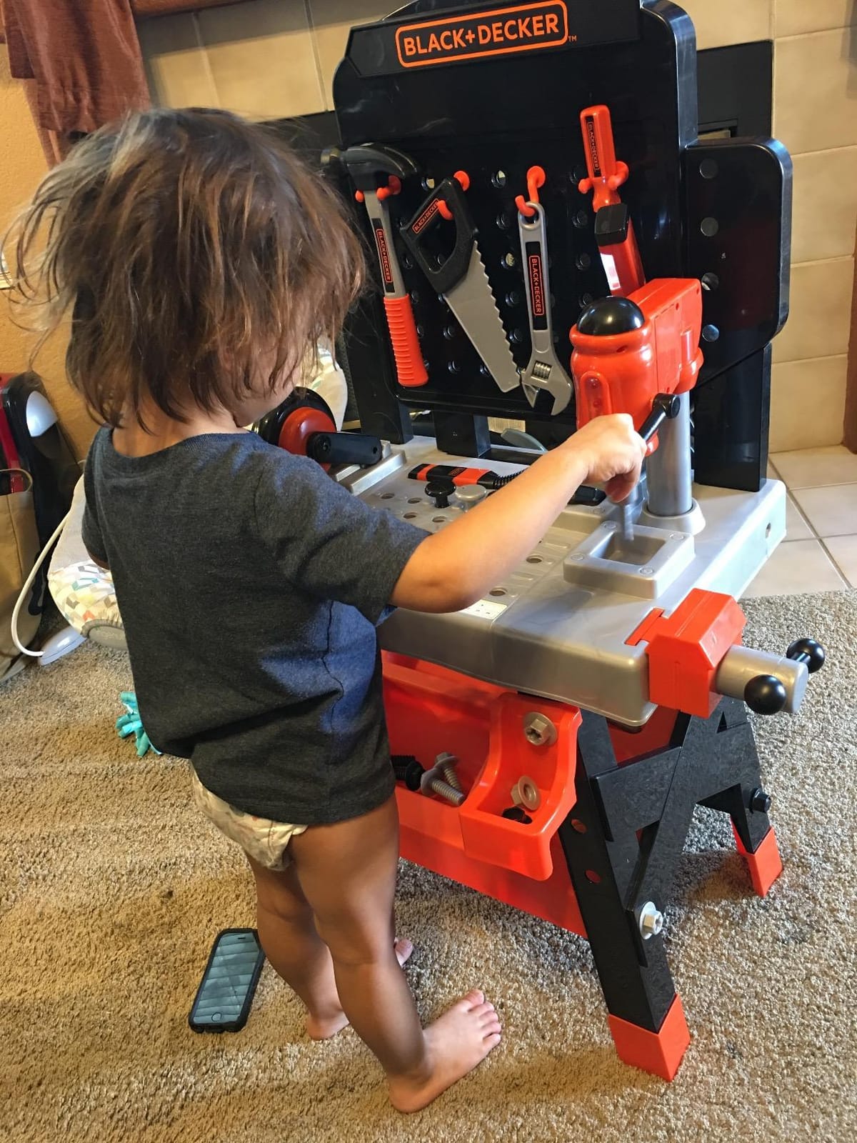 JAKKS Pacific Black+Decker Kids Workbench - Power Tools Workshop - Build Your Own Toy Tool Box - 75 Realistic Toy Tools and Accessories customer photo 1