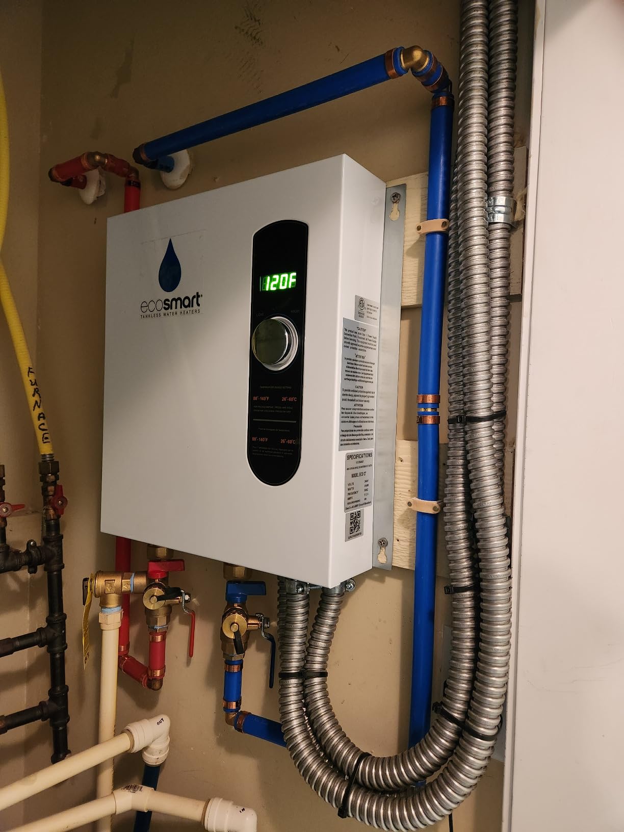 EcoSmart ECO 27 Electric Tankless Water Heater, 27 KW at 240 Volts, 112.5 Amps with Patented Self Modulating Technology customer photo 1