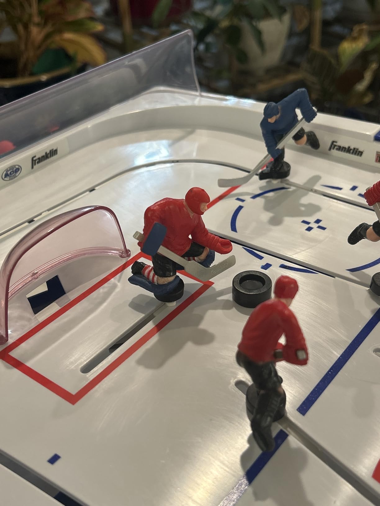 Franklin Sports Tabletop Rod Hockey Game - Gameroom Ice Hockey Table Game for Kids + Adults - Arcade Style Board + Mini Pucks Included customer photo 2