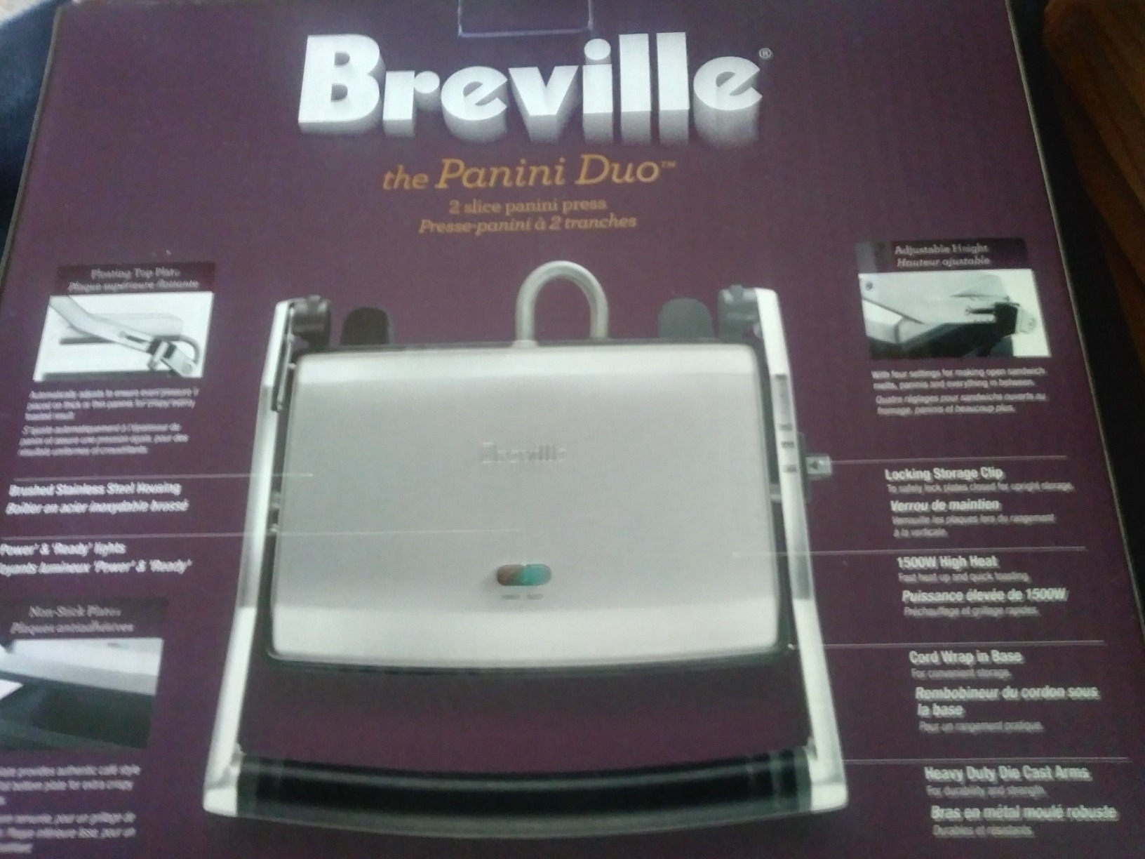 Breville BSG520XL Panini Duo Sandwich Maker, Brushed Stainless Steel | Toast two sandwiches at one with this nonstick press, creating restaurant-style grill marks every time | 2 slice customer photo 2