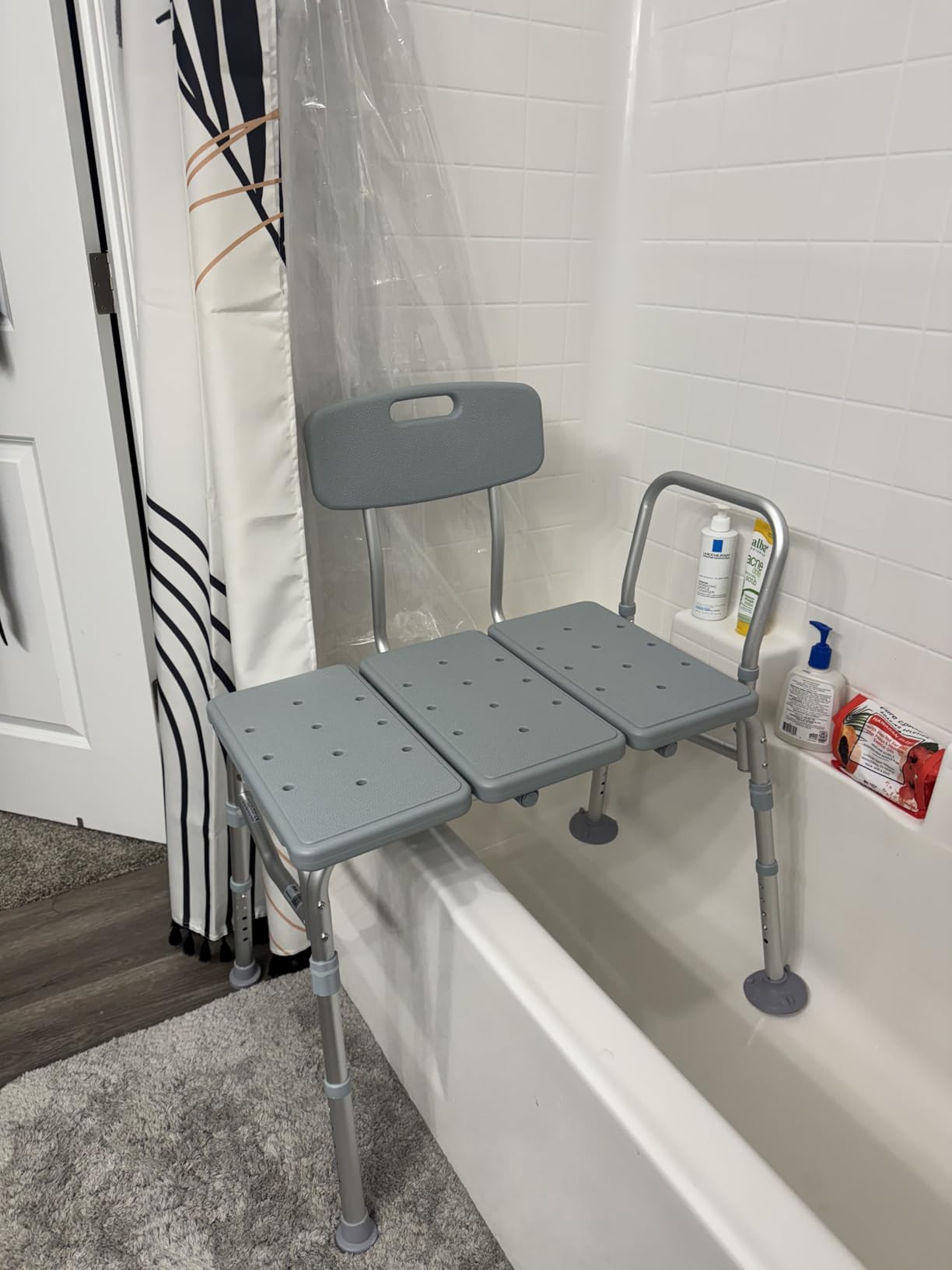 Drive Medical Tub Transfer Bench for Bathtub, Height Adjustable | Adjustable Backrest Offers Flexible, Comfortable Positioning During Bath and Shower Bench Transfers Daily customer photo 1
