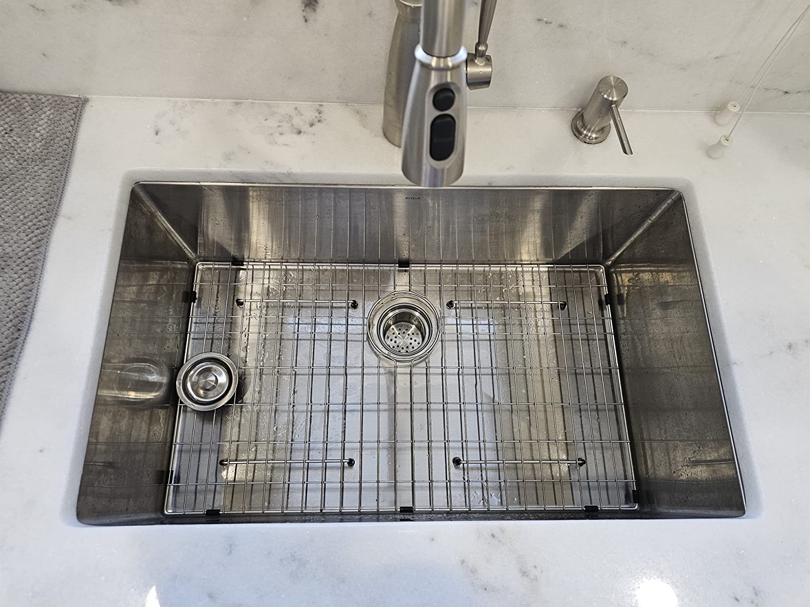 KRAUS Stainless Steel 30 in 16 Gauge Undermount Sink KHU100-30 | 16-gauge TRU16 steel construction, rounded corners for easy cleaning, channel grooves for draining, NoiseDefend pads customer photo 1