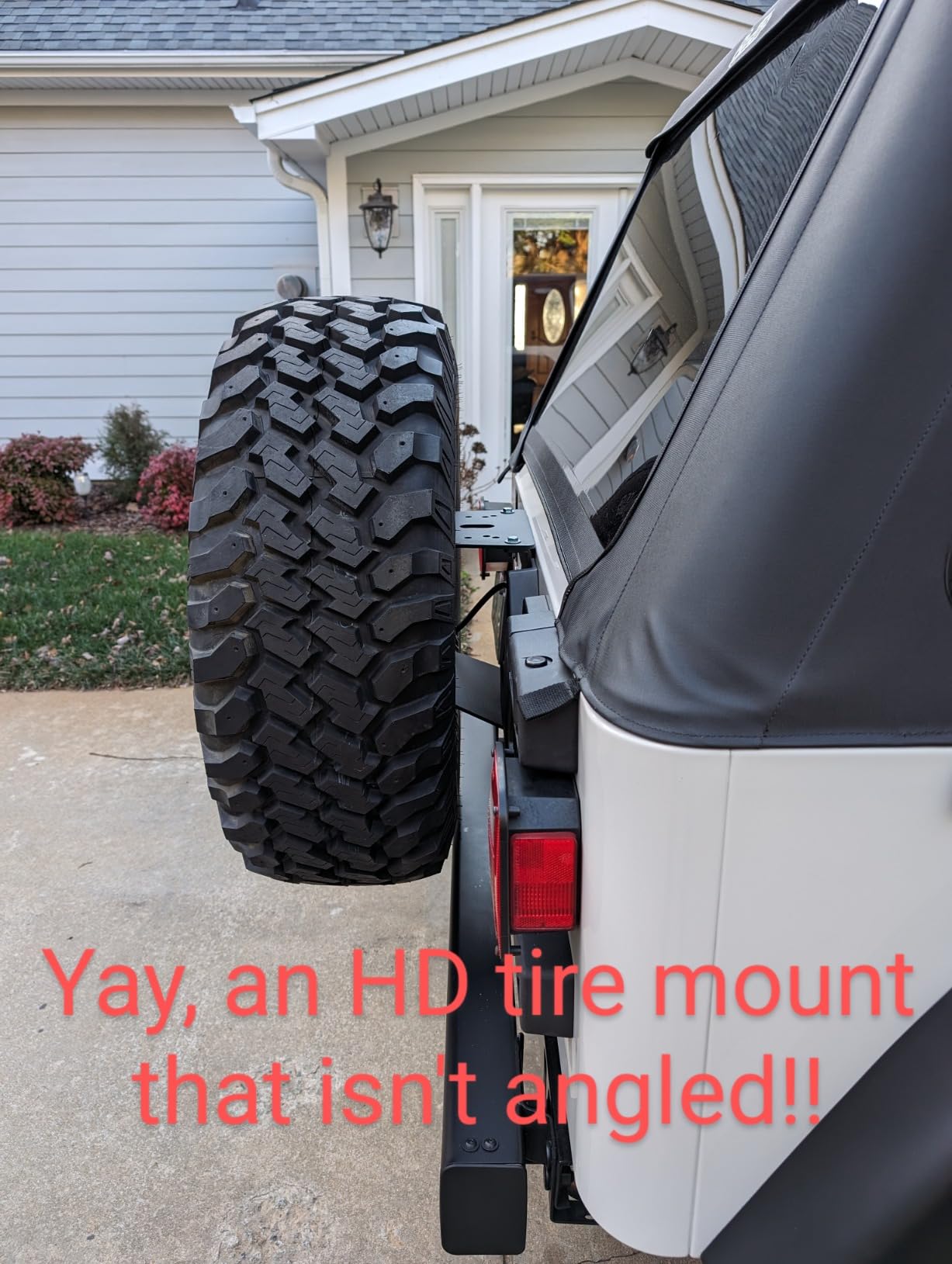 Rugged Ridge Spare Tire Carrier Mount - Fits 1987-2006 Jeep Wrangler YJ/TJ - Mounts up to a 35-Inch Tire - Heavy-Duty Mount with Simple Installation customer photo 2
