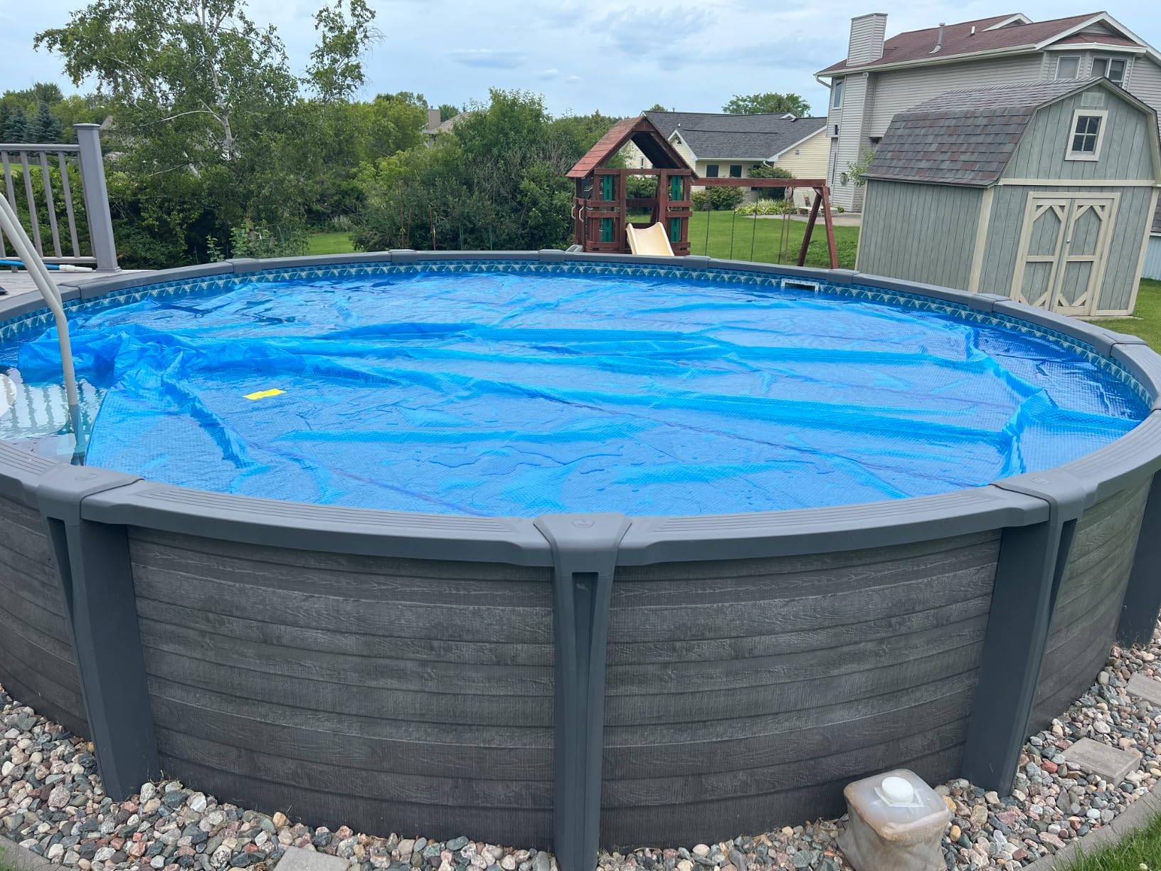 Blue Wave 21-ft Round Solar Pool Cover 8-Mil Blue - Solar Cover for Above Ground Pool, Thermal Bubble Blanket for Heat Retention & Reduced Evaporation customer photo 1