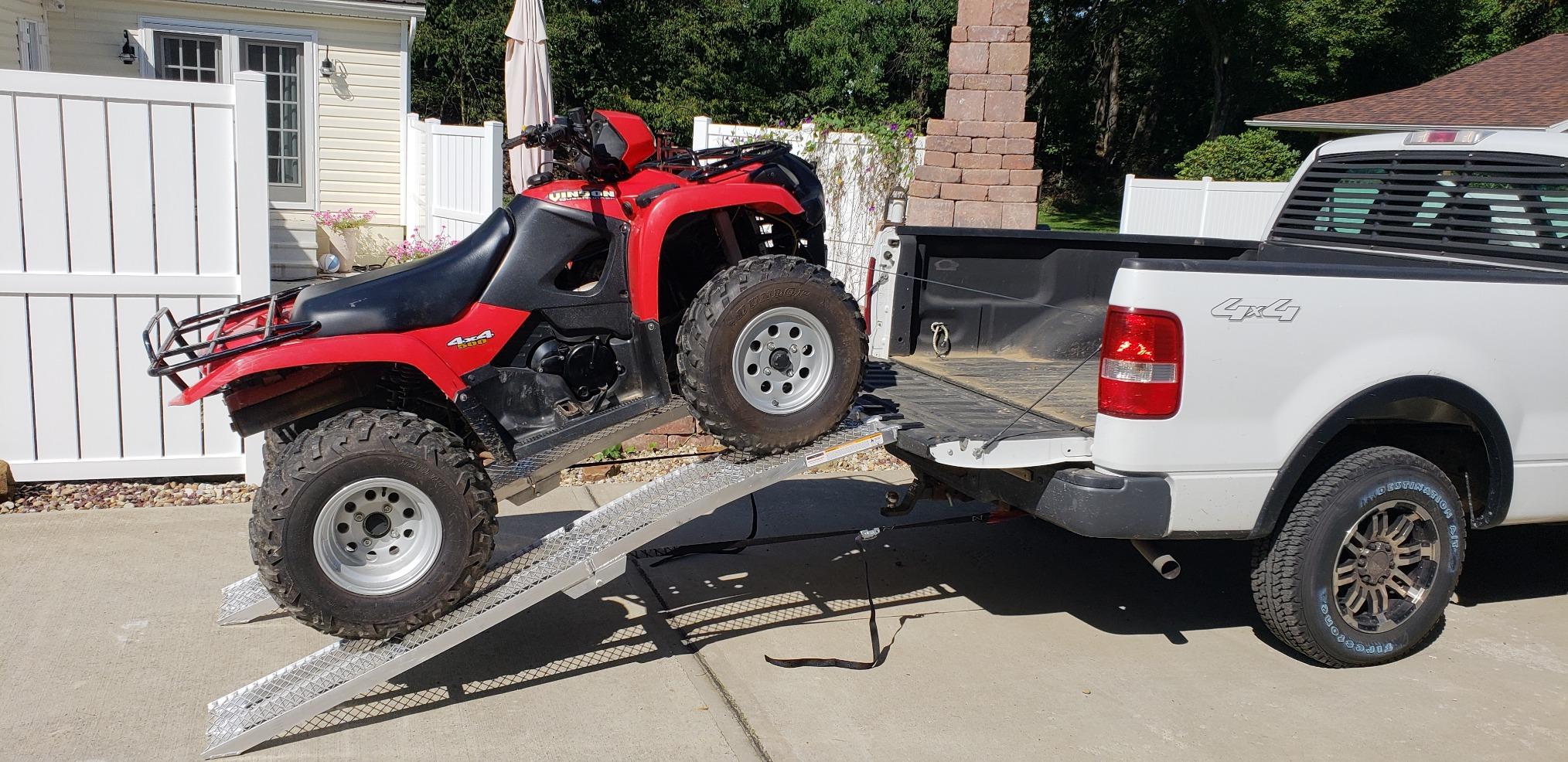 89-inch Folding Aluminum Truck, UTV/ATV, Motorcycle Loading Arch Ramps - Pair, 1500lb Capacity customer photo 2