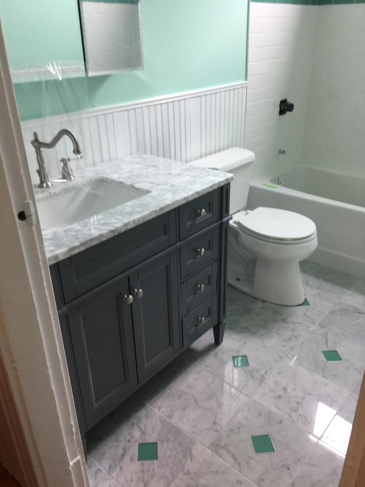 Tenedos Bianco Carrara 12x12 Polished Marble Tile, Italian White Carrera Stone for Bathroom Wall, Shower, Kitchen Backsplash, and Floor Use (1 Piece) customer photo 1