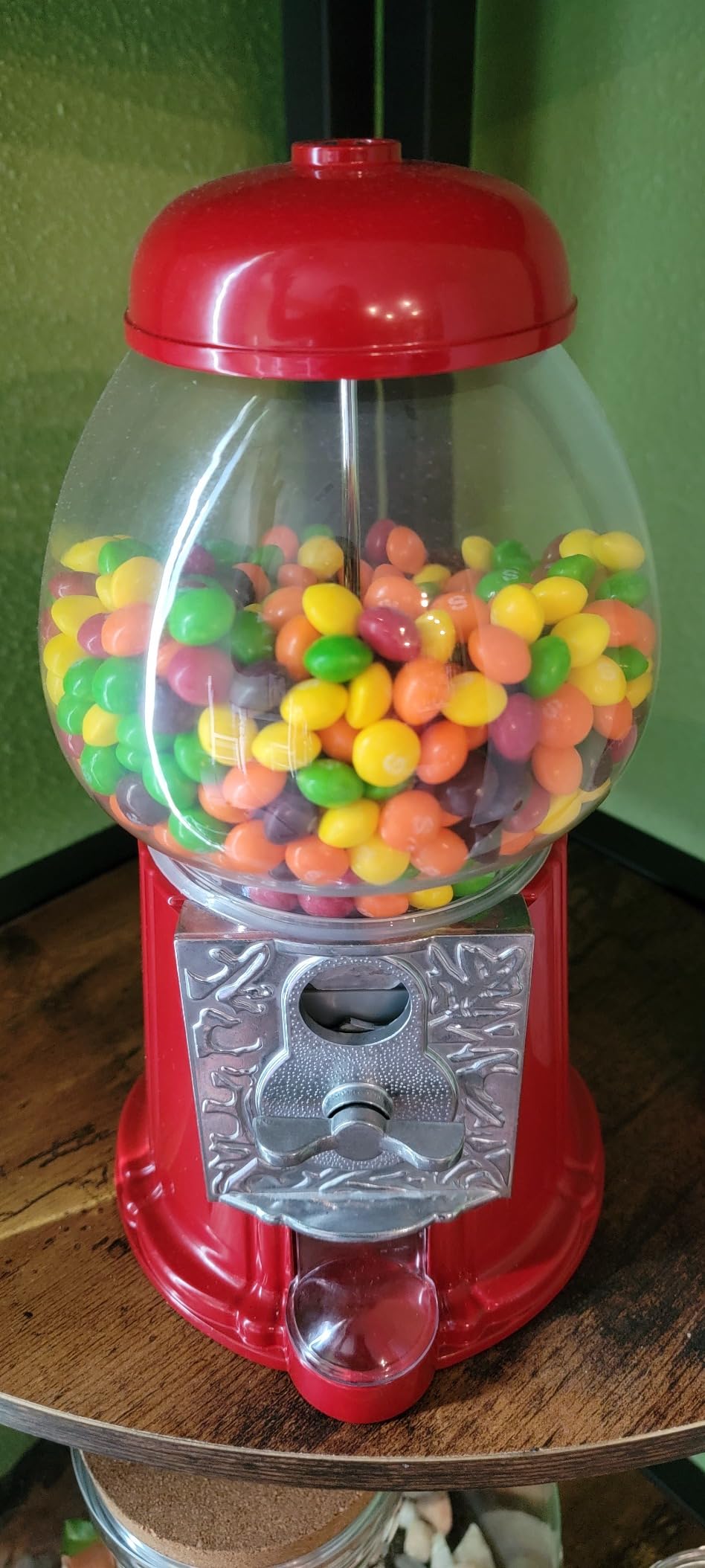 Vintage Gumball Machine - 11-Inch Retro-Style, Coin-Operated Cast Metal Vending Machine with Glass Globe and Free Spin by Great Northern Popcorn (Red) customer photo 1