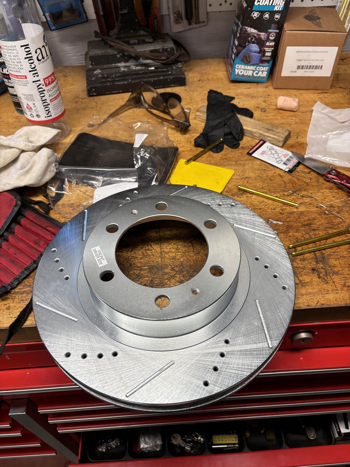 PowerStop Z23 Performance Brake Pad & Rotor Kit Front K137 | Toyota Tacoma, Toyota 4Runner, FJ Cruiser Carbon Fiber Ceramic Brake Pads + Drilled & Slotted Rotors customer photo 2