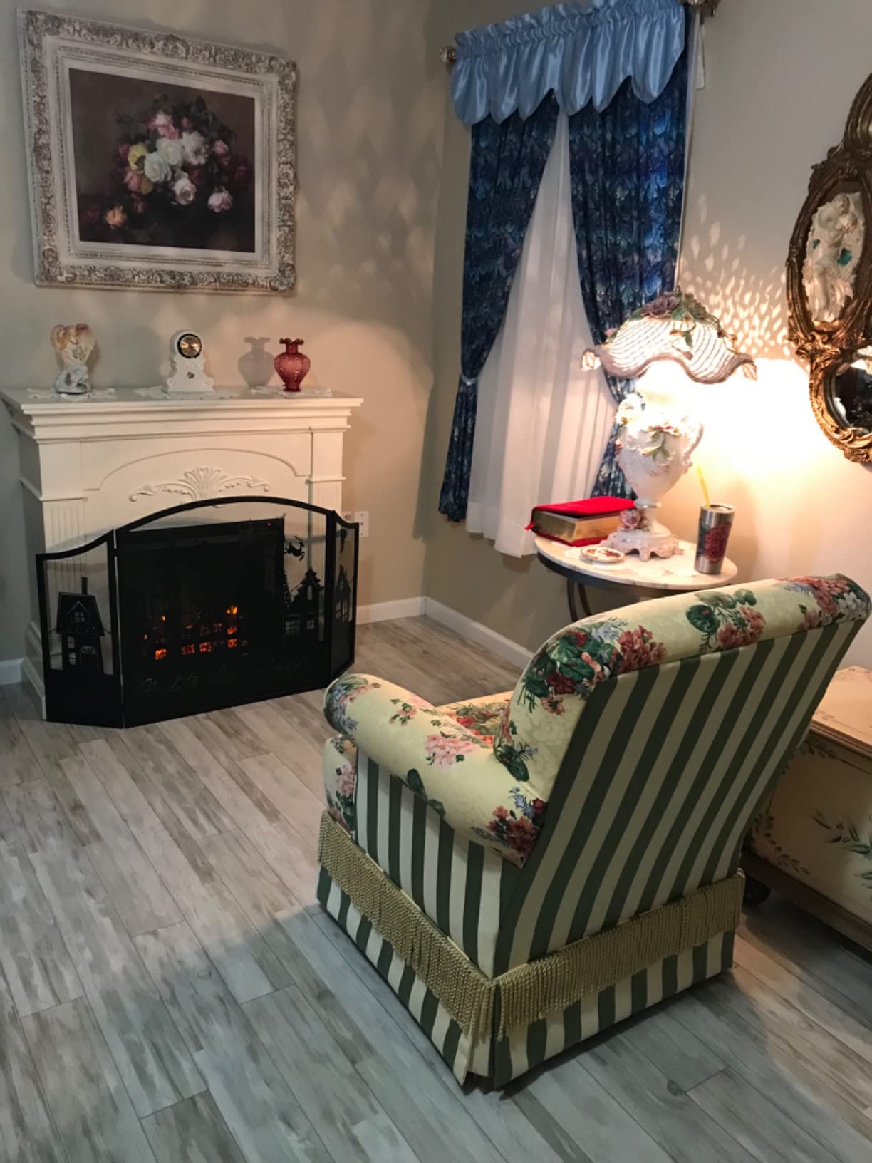 SEI Furniture - Sicilian Harvest Electric Fireplace - Ivory - Transitional Design, Ideal for Living Room, Bedroom (FE9275) customer photo 2