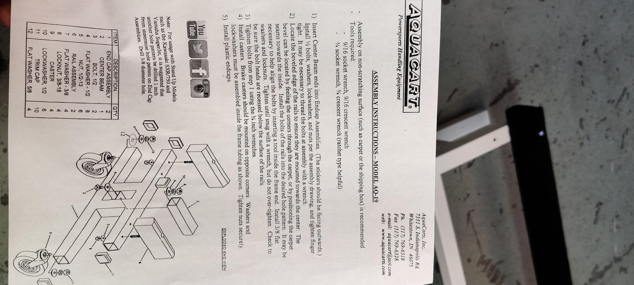 AquaCart AQ-19b- Heavy Duty- 30 Years of Innovation- Made in USA- PWC Jet Ski watercraft Dolly Stand Shop Garage storagea Sea Doo Kawasaki customer photo 2