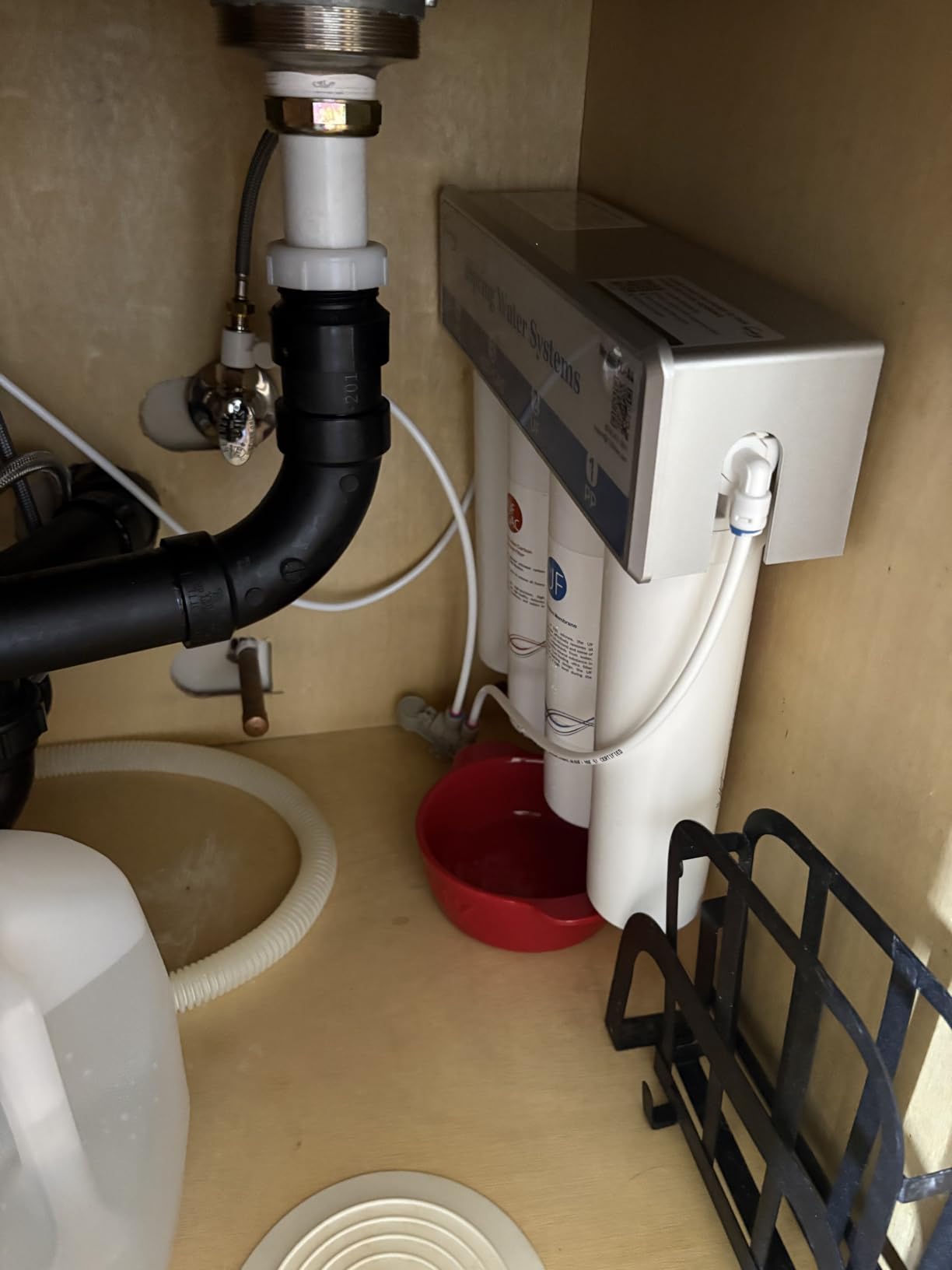 iSpring CU-A4 0.01um Ultra-Filtration Under Sink Water Filter System, Tankless 4-Stage High Capacity, Remove 99.99% Contaminants, Quick Filter Change with Brushed Nickel Faucet, White customer photo 1