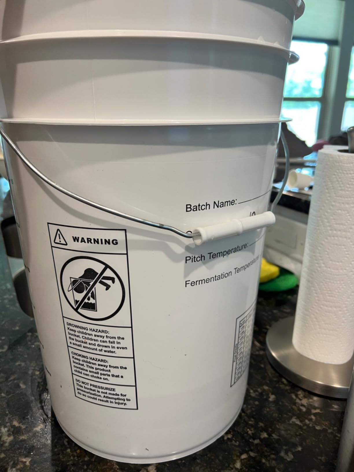 Fastrack 6.5 Gallon Fermenting Bucket with Lid | White | 100% Food Grade-BPA Free Fermenting Brew Bucket for your Beer, Wine or any other Fermented Beverage customer photo 2