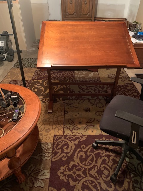 Studio Designs Vintage Drafting Table - Antique Design Solid Wood Drafting Table with Built-In Pencil Groove and Pencil Ledge - Angle Adjustable Work Surface customer photo 2