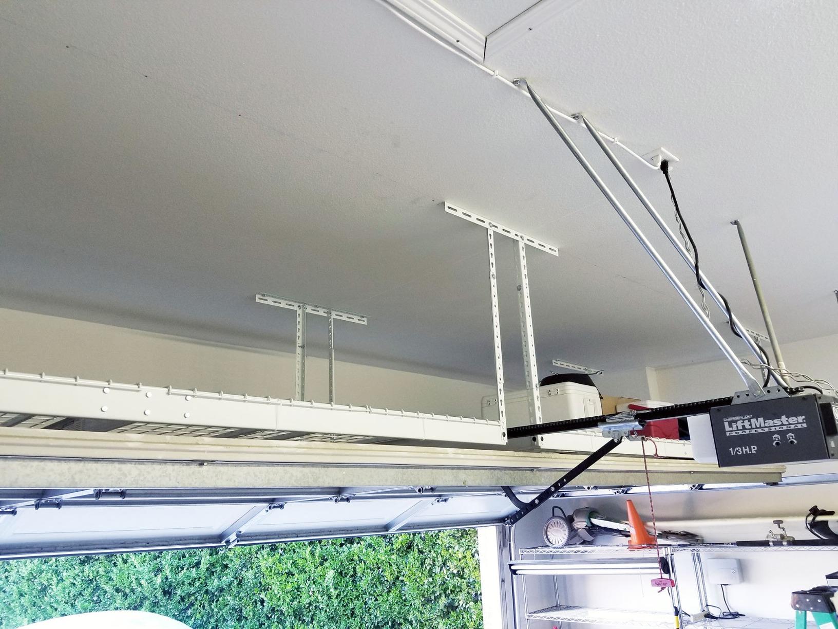 SafeRacks 4 ft x 8 ft Overhead Storage Rack Adjustable 24 in - 45in Height (White) With Accessory Pack With 5-Piece Hook Accessory Pack customer photo 1