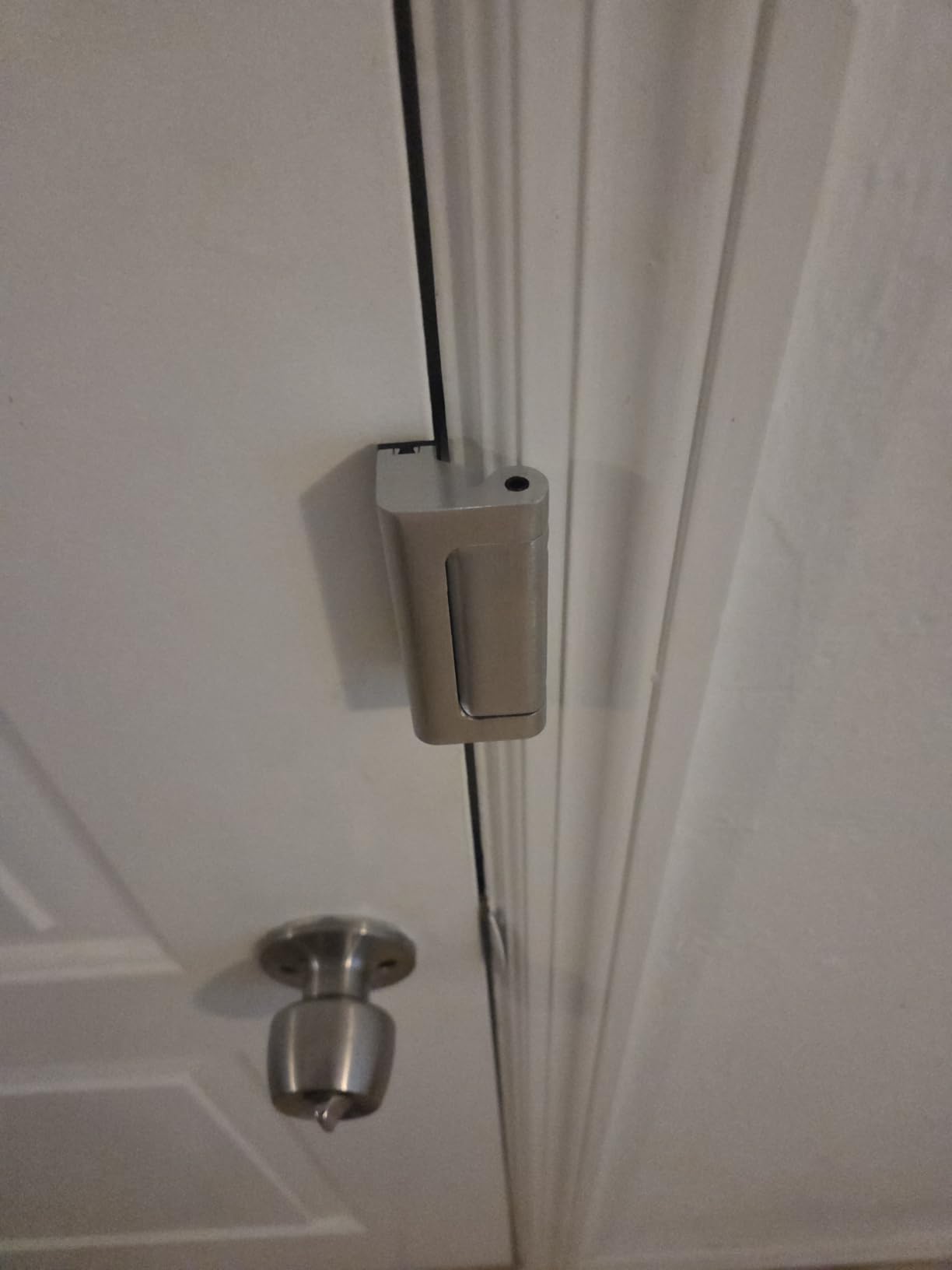 Prime-Line U 10827 Door Reinforcement Lock, Add Extra High Security to your Home and Prevent Unauthorized Entry, 3 In. Stop, Aluminum Construction, Satin Nickel (Single Pack) customer photo 1