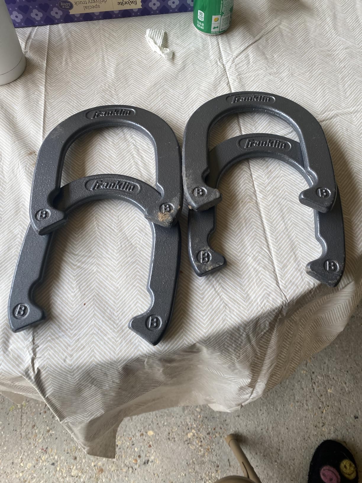 Franklin Sports Official Weight Steel Horseshoe Set - Recreational | Backyard, Beach + Lawn Play, Forged Scoring Stakes, Weather Resistant Construction, Rain or Shine Fun for All Ages customer photo 2