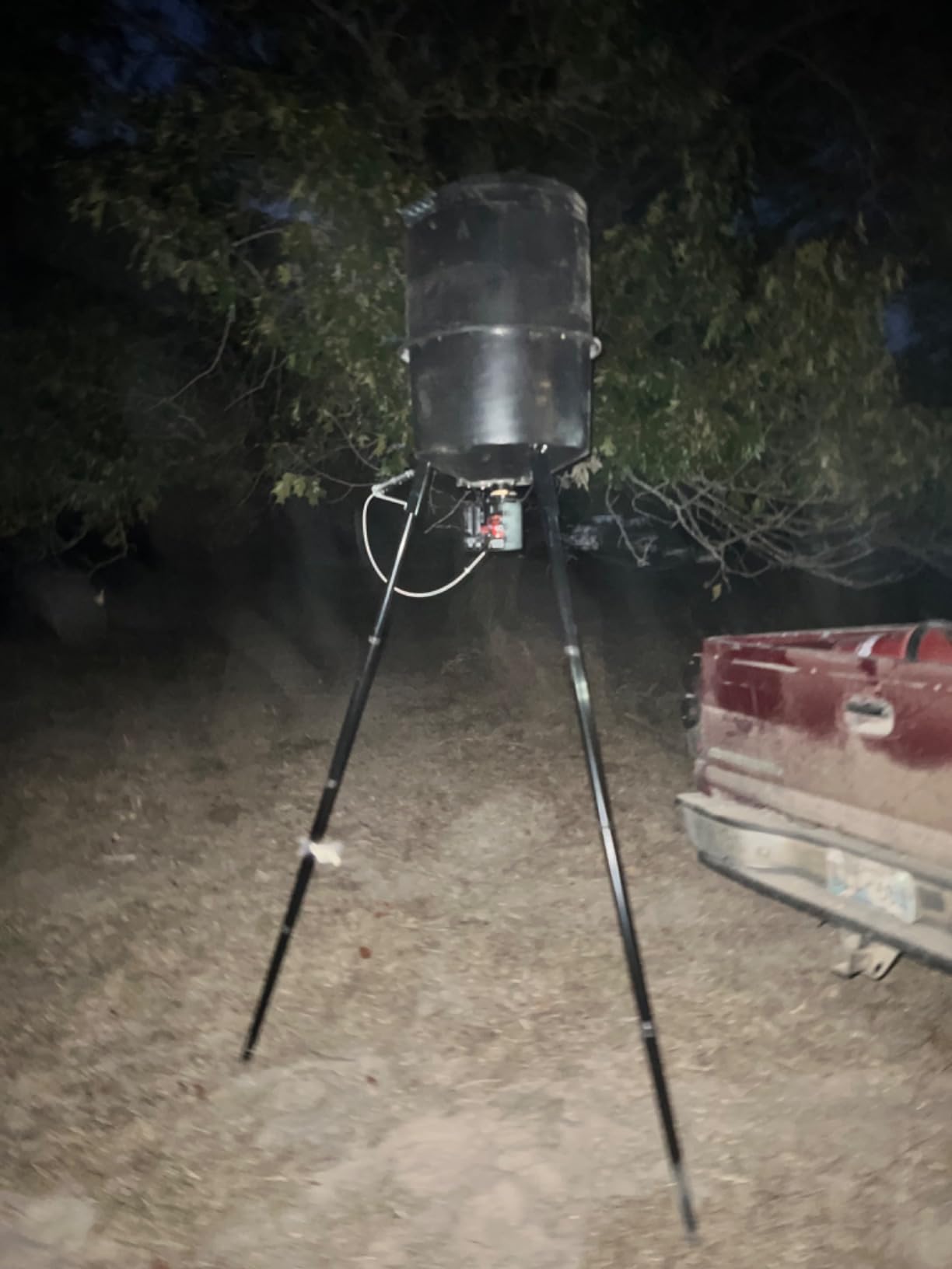 Wildgame Innovations Quick-Set 270 lb Game Feeder, Durable tripod Corn/Pellet hunting feeder, digital timer, 1-4 available feed times & 30-feet radius customer photo 1