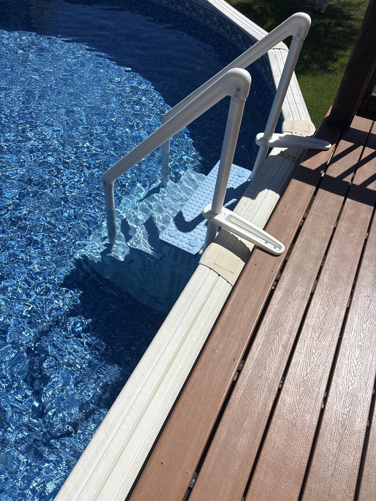 Aqua Select Everest in Pool Steps | White with Blue Steps | for Above Ground Swimming Pools | Mount to Decks 48 to 54 Inches | Safety Stairs Capacity Up to 350 Pounds customer photo 2