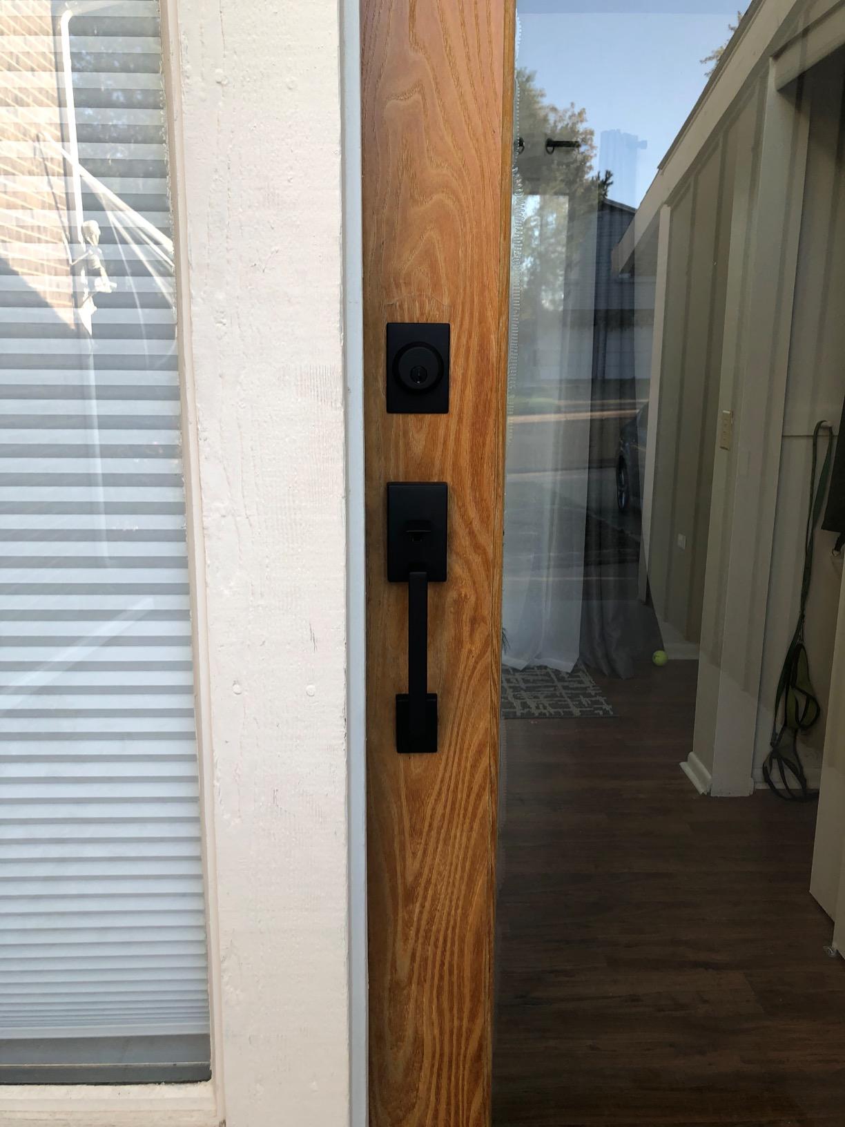 SCHLAGE Century Front Door Entry Handleset, Latitude Lever, Matte Black | Exterior Front Door Handleset with Deadbolt & Reversible Interior Lever customer photo 2
