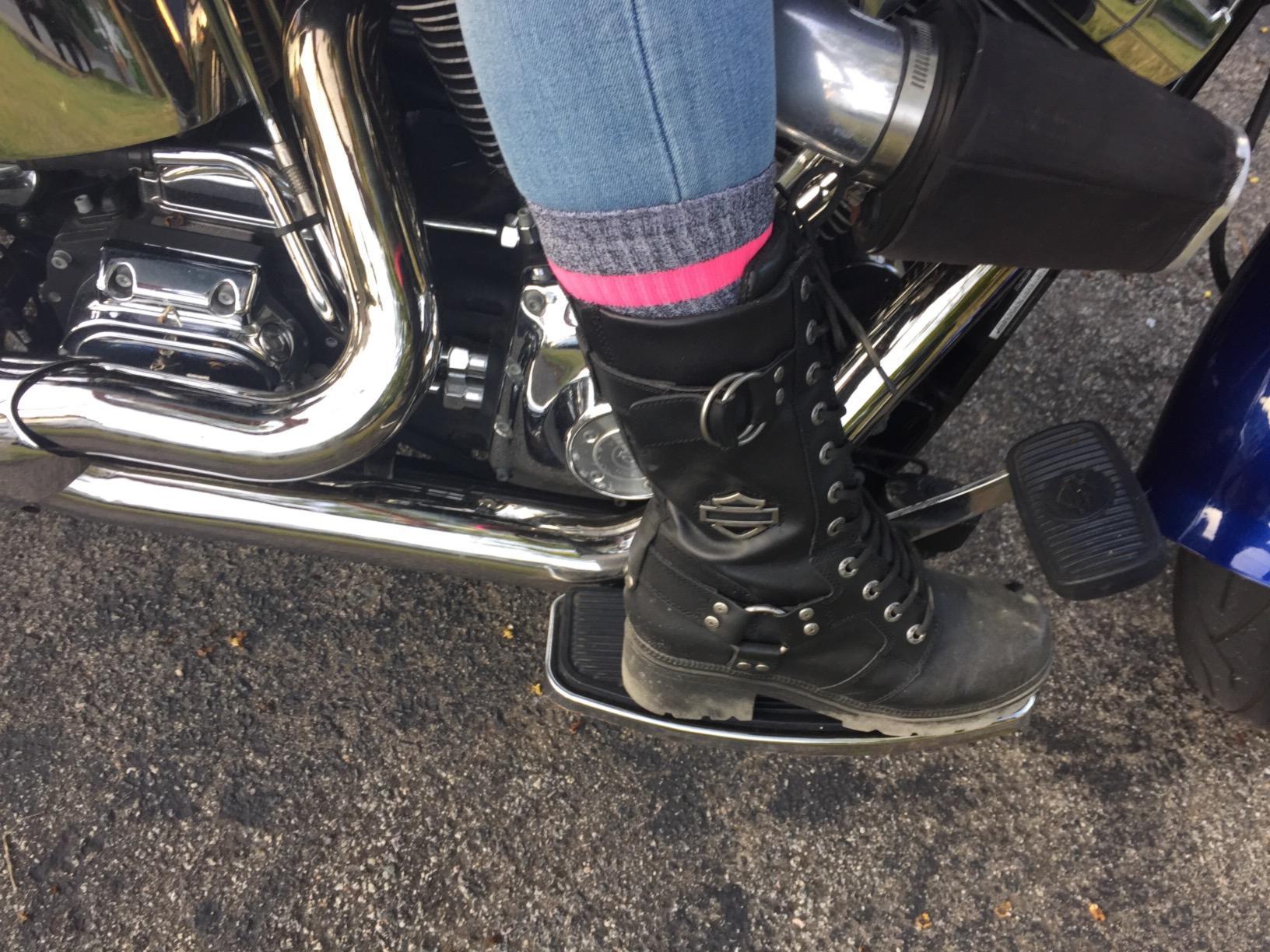 Harley-Davidson FOOTWEAR Womens Eda Zippered Motorcycle Casual Boots Mid Calf Low Heel 1-2