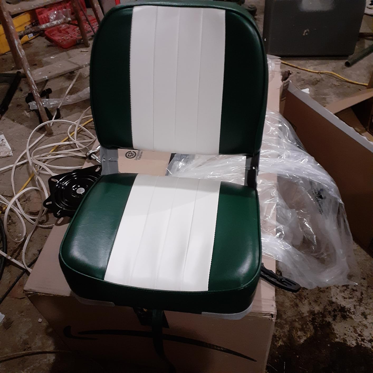 Leader Accessories Classic Low Back Folding Fishing Boat Seat with Aluminum Hinge, Fits Jon/Bass/Pontoon Boats customer photo 1