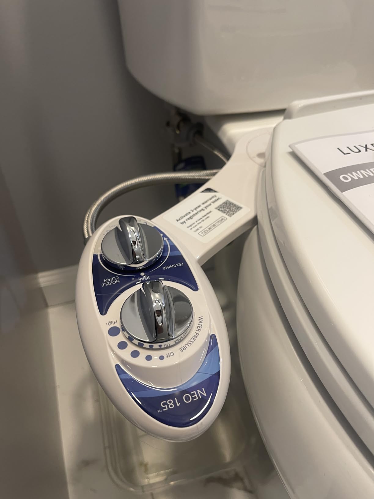 LUXE Bidet NEO 185 - Bidet Attachment for Toilet Seat, White | Non-Electric, Dual Nozzle, Self-Cleaning, Adjustable Water Pressure, Rear & Feminine Wash customer photo 1