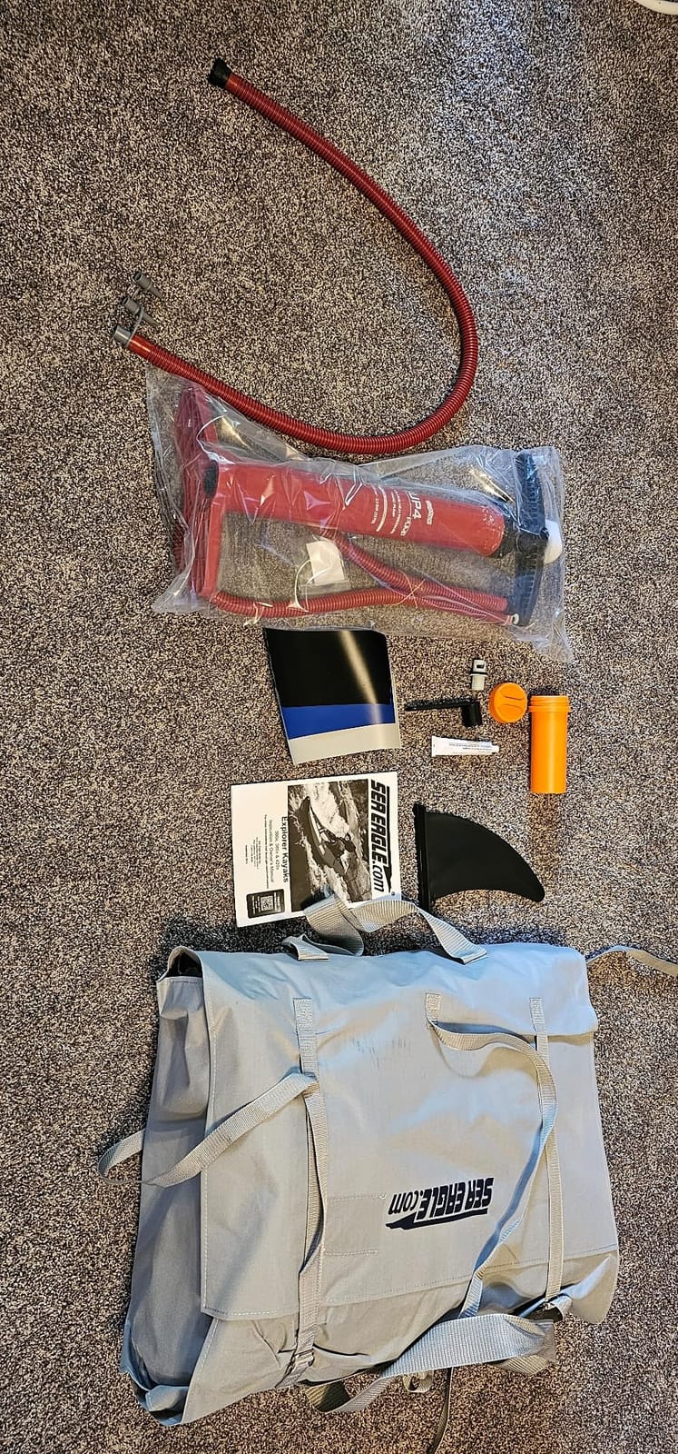 Sea Eagle 300X Explorer Touring, Camping, Fishing Whitewater Inflatable Kayak, Solo, Self-Bailing, Drop Stitch Floor - Paddle, Seat, Pump, Skeg, Bag customer photo 1