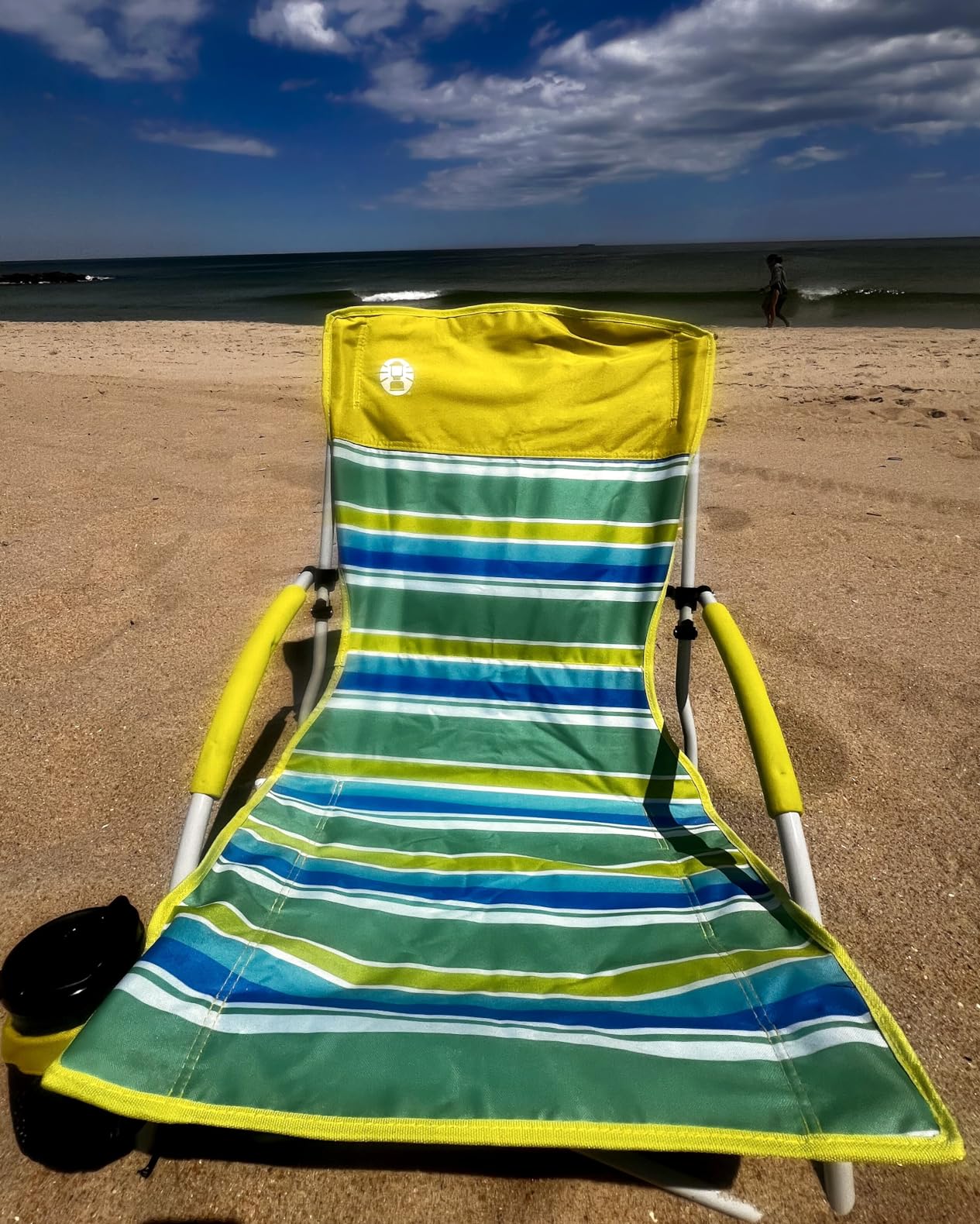 Coleman Utopia Breeze Lightweight Beach Chair with Cup Holder, Comfortable Portable Outdoor Chair with Carry Bag, Supports up to 300lbs, Great for Beach & Yard customer photo 1