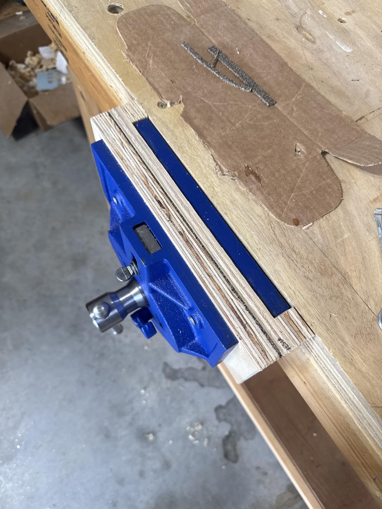 Yost Vises M9WW Rapid Action Woodworking Vise | Quick Release Lever for Quick Adjustments | 9 Inch Jaw Width | Made with Heavy-Duty Cast Iron | Blue customer photo 2