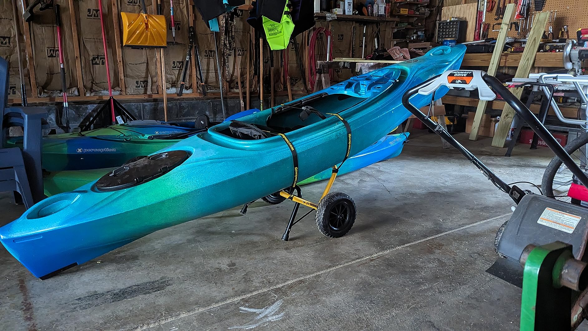 Suspenz Kayak Canoe Trailer Cart, Heavy Duty Kayak Transport Dolly with Airless Wheels, Yellow, 22-6699 customer photo 1