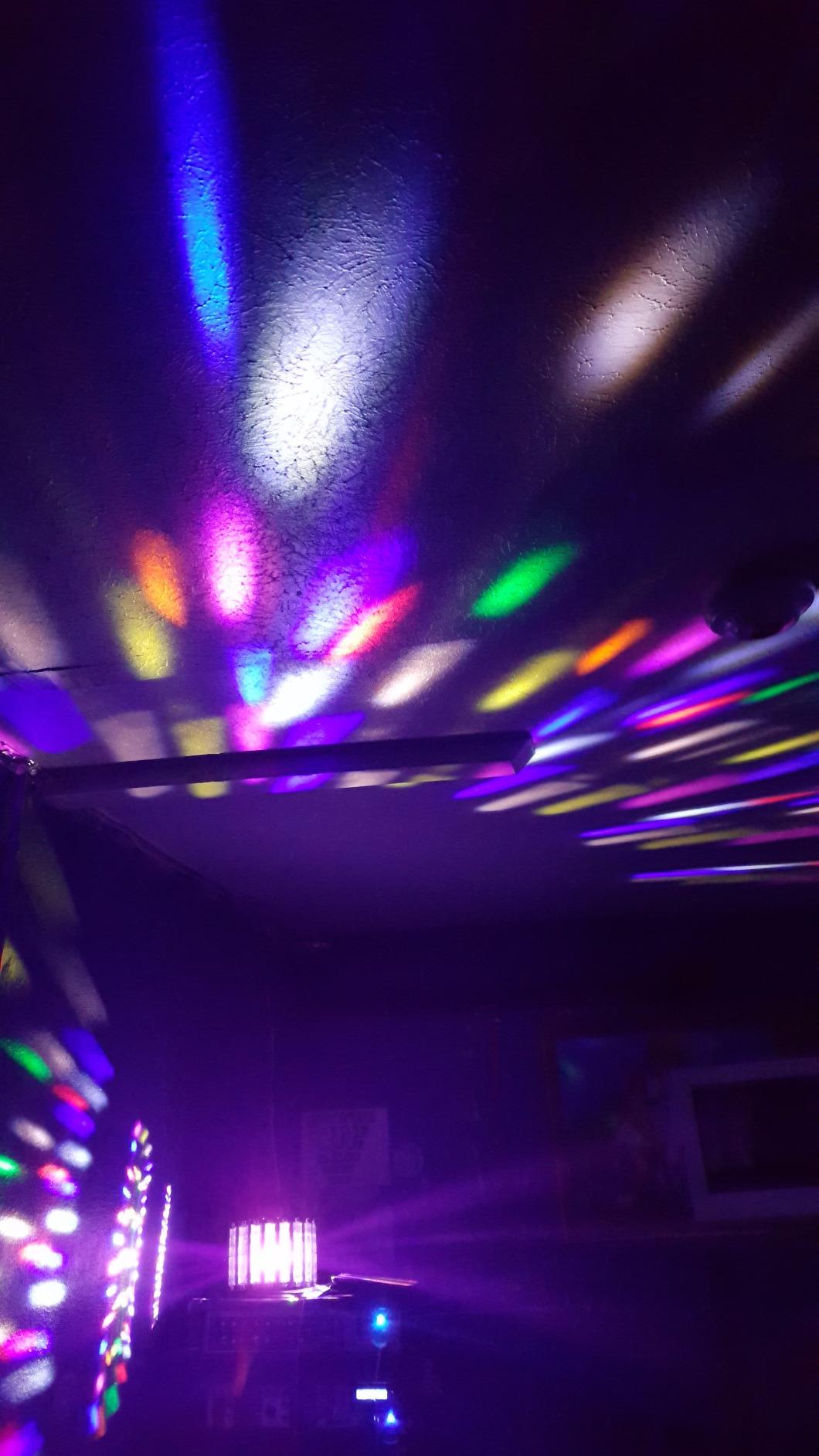 DJ Disco Party Light: Compact Derby Effect | RGBW Beam Output Through 48 Lenses - Remote Sound Activated DMX Control - Easy Setup Great for Dance Wedding Gig Band Mobile Karaoke Bar Club Home Party customer photo 1