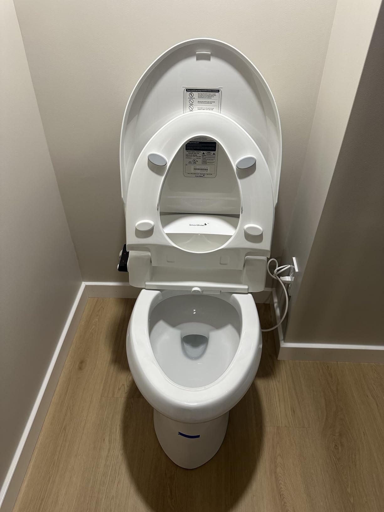 SmartBidet® SB-1000 Smart Bidet Electric Bidet Toilet Seat with Heated Seat, Warm Water, Air Dryer - Remote Control, Elongated customer photo 1