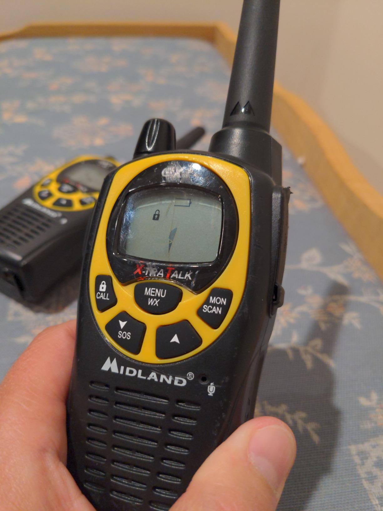 Midland GXT1030VP4 GMRS Two-Way Radio (50-Channel, Long Range, 142 Privacy Codes, SOS, NOAA, Rechargeable Nickel Battery, Black/Yellow, 2-Pack) customer photo 1