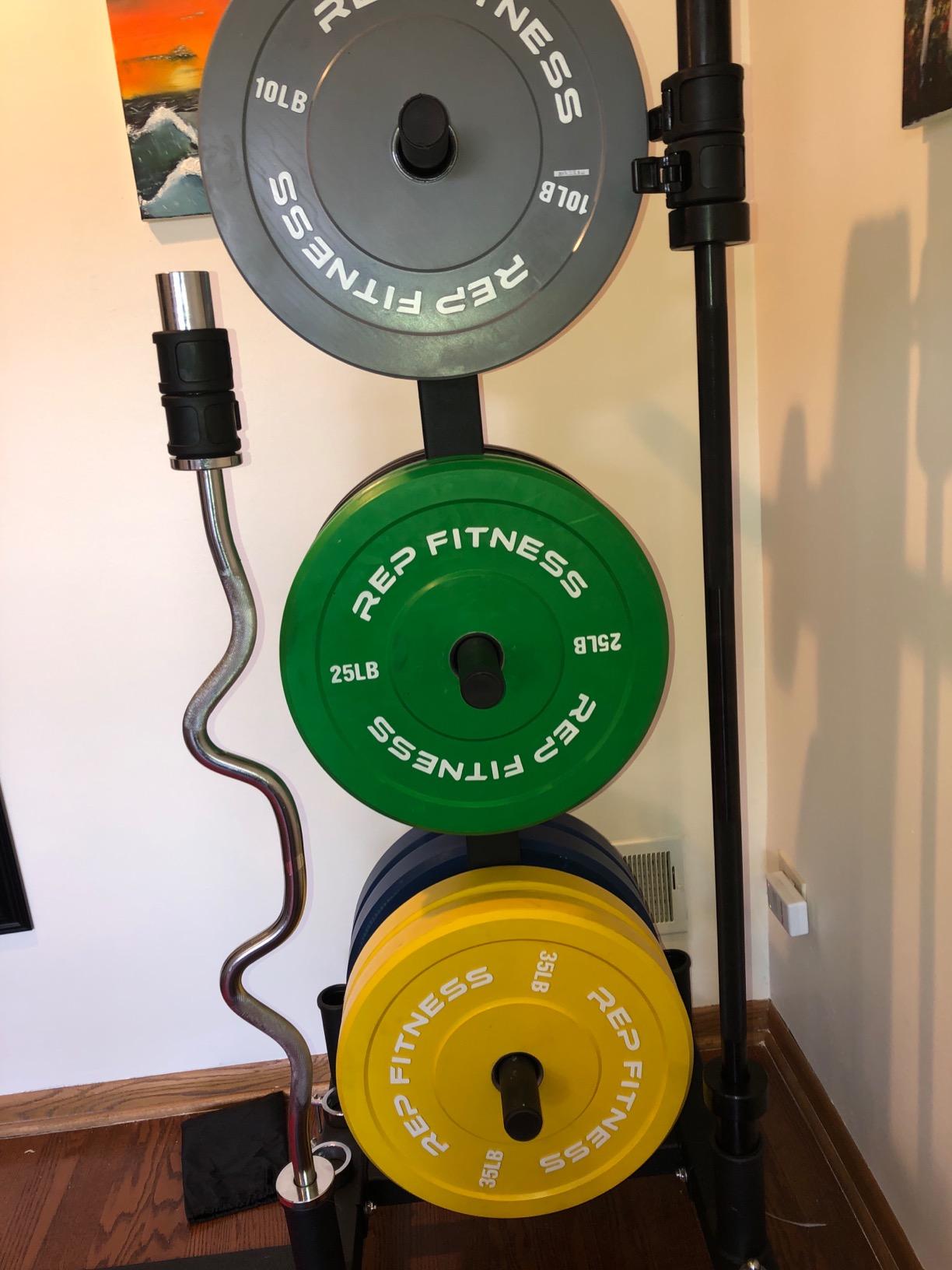 REP Color Bumper Plates LB Olympic Barbell Weights - Rubber Training Discs for Home Gym Strength Lifting, Low Bounce Durable, Weight Pairs & Sets 10 15 25 35 45 Pound Options customer photo 2