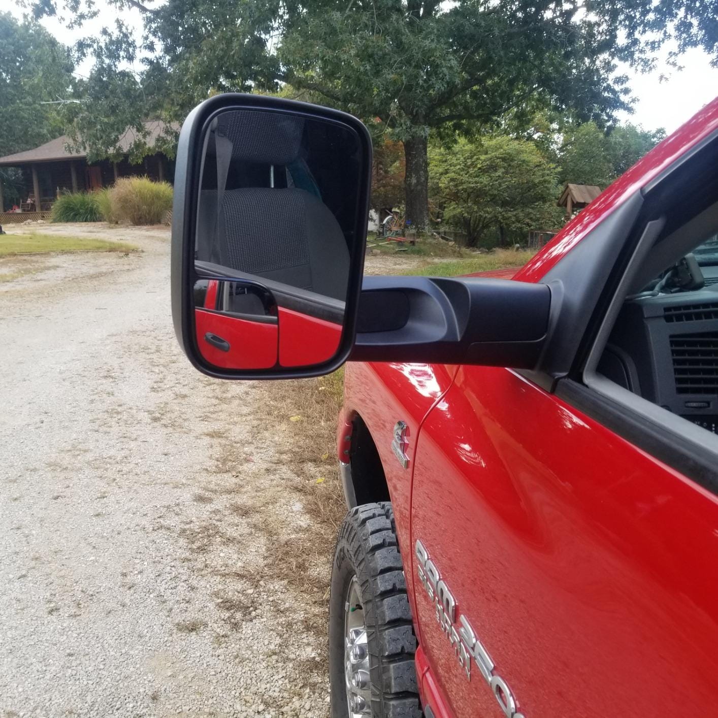 ECCPP Pair Tow Mirrors Fit For Dodge For Ram 1500 2002-2008 Pickup Truck | For Ram 2500 3500 2003-2009, Large Lens Power Adjust, Heated, Manual Flip Up, Black Textured, Driver and Passenger Side View customer photo 1